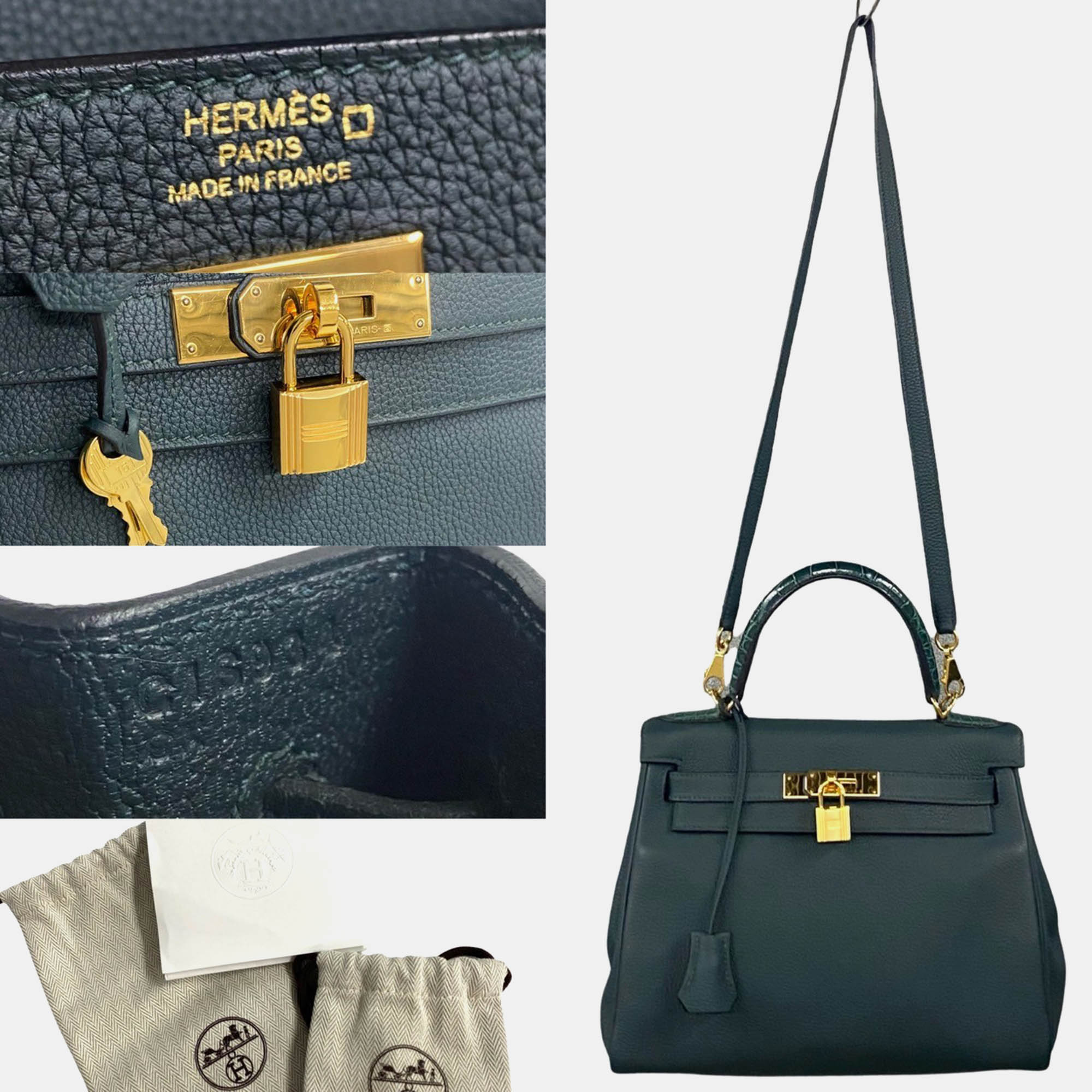 Hermes Green Kelly 28 Leather Shoulder Bag 5