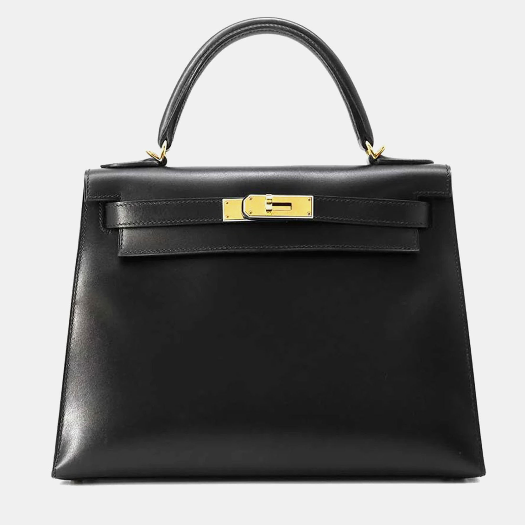 

Hermes Black Box Calf Leather Kelly bag Size