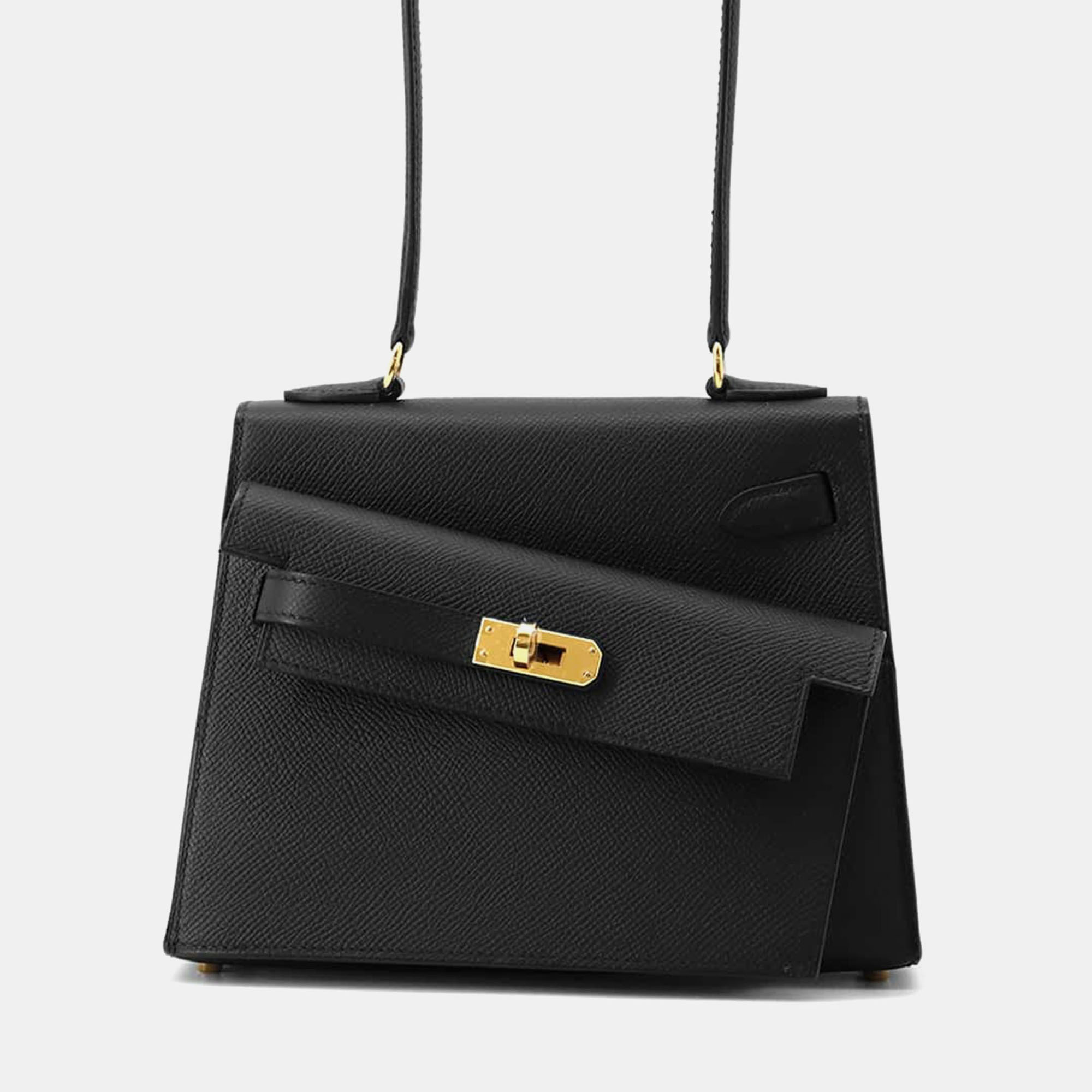 

Hermes Black Epsom Kelly Disorder bag Size