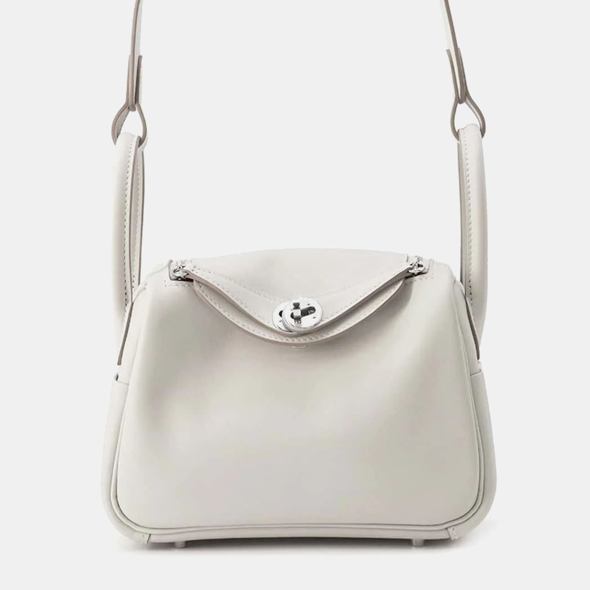 

Hermes Pearl Grey Swift Leather Lindy bag Size Mini