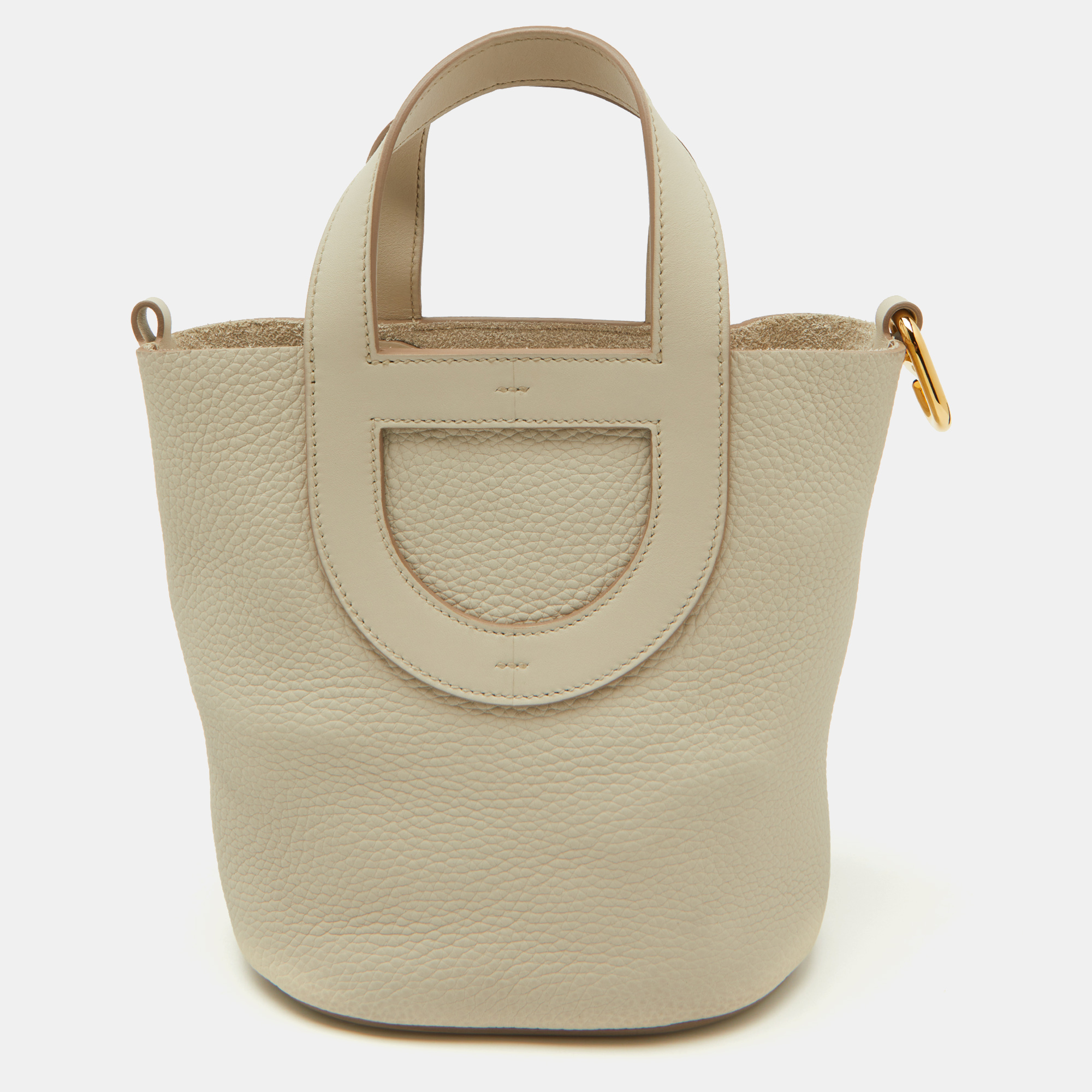 

Hermes Beton Taurillon Clemence and Swift Leather In The Loop 18 Bag, White