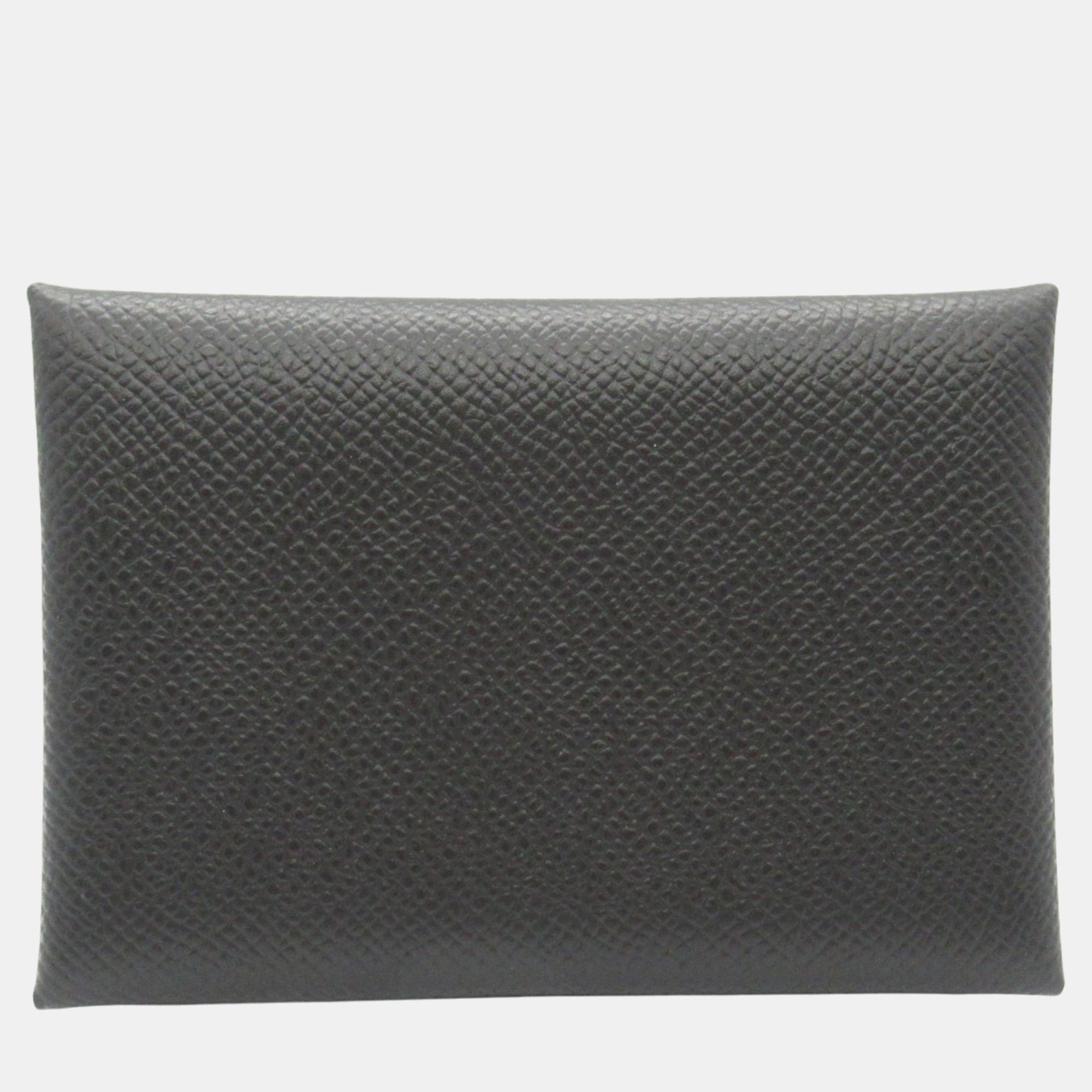 

Hermes Calvi Duo Black Leather Card Case