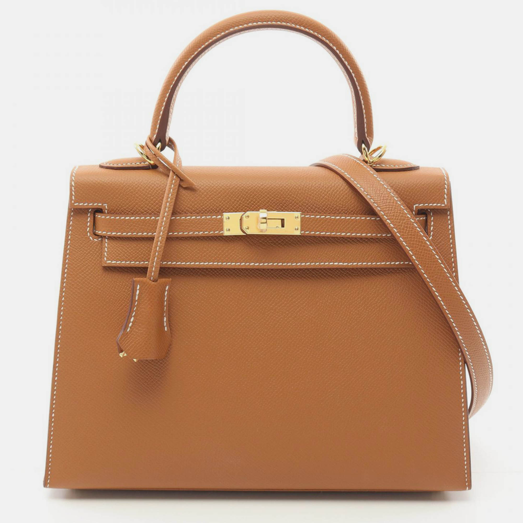 

Hermes Brown Leather Kelly 25 Handbag