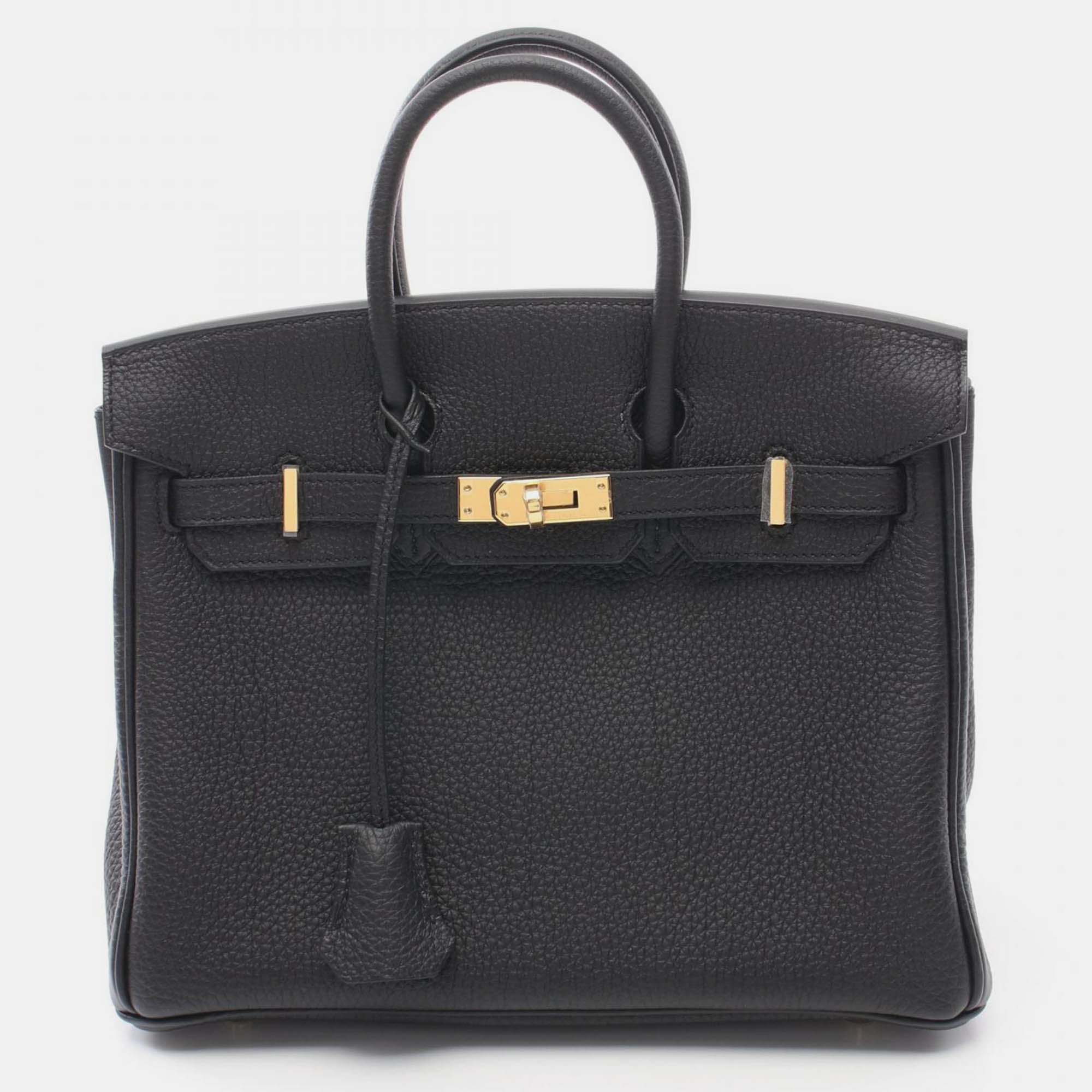 

Hermes Black Leather Birkin 25 Togo Handbag