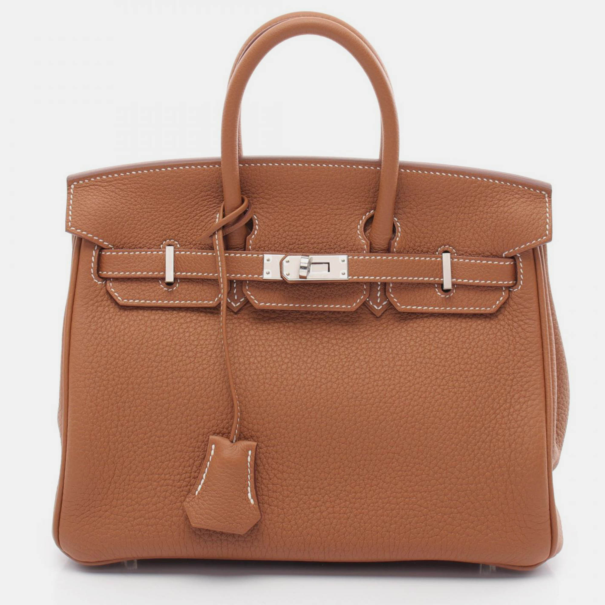 

Hermes Brown Leather Birkin 25 Togo Handbag