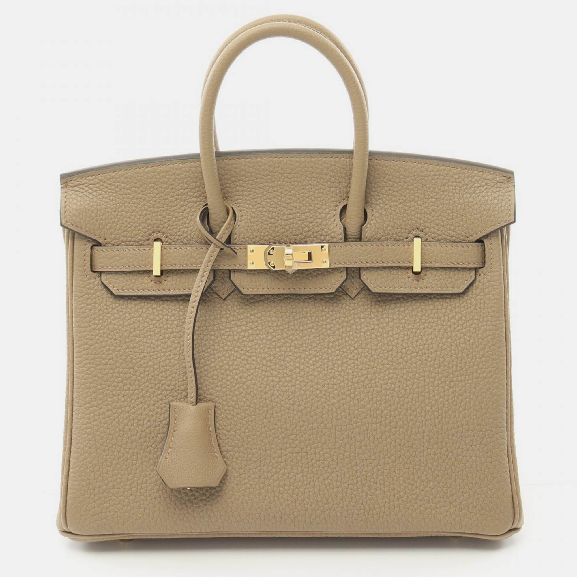 

Hermes Beige Leather Birkin 25 Togo Handbag