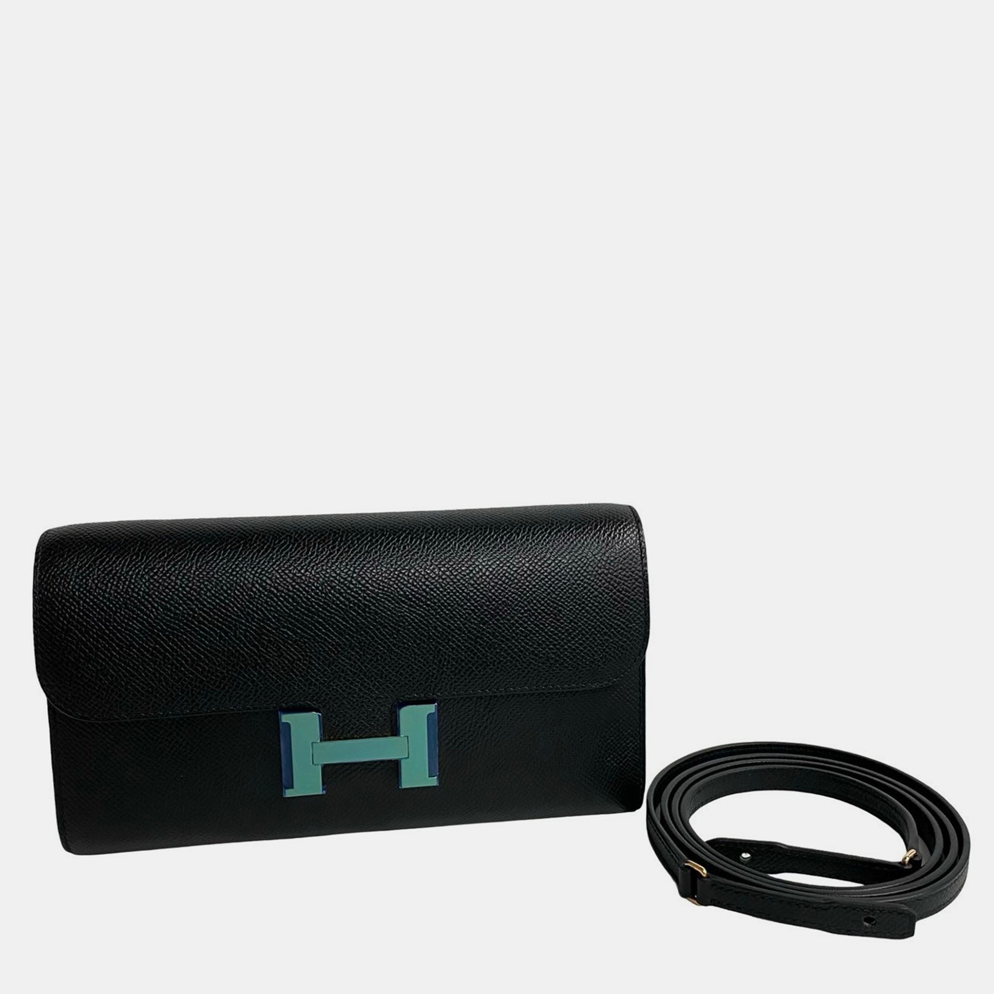 

Hermes Black Leather Constance To Go Long Wallet