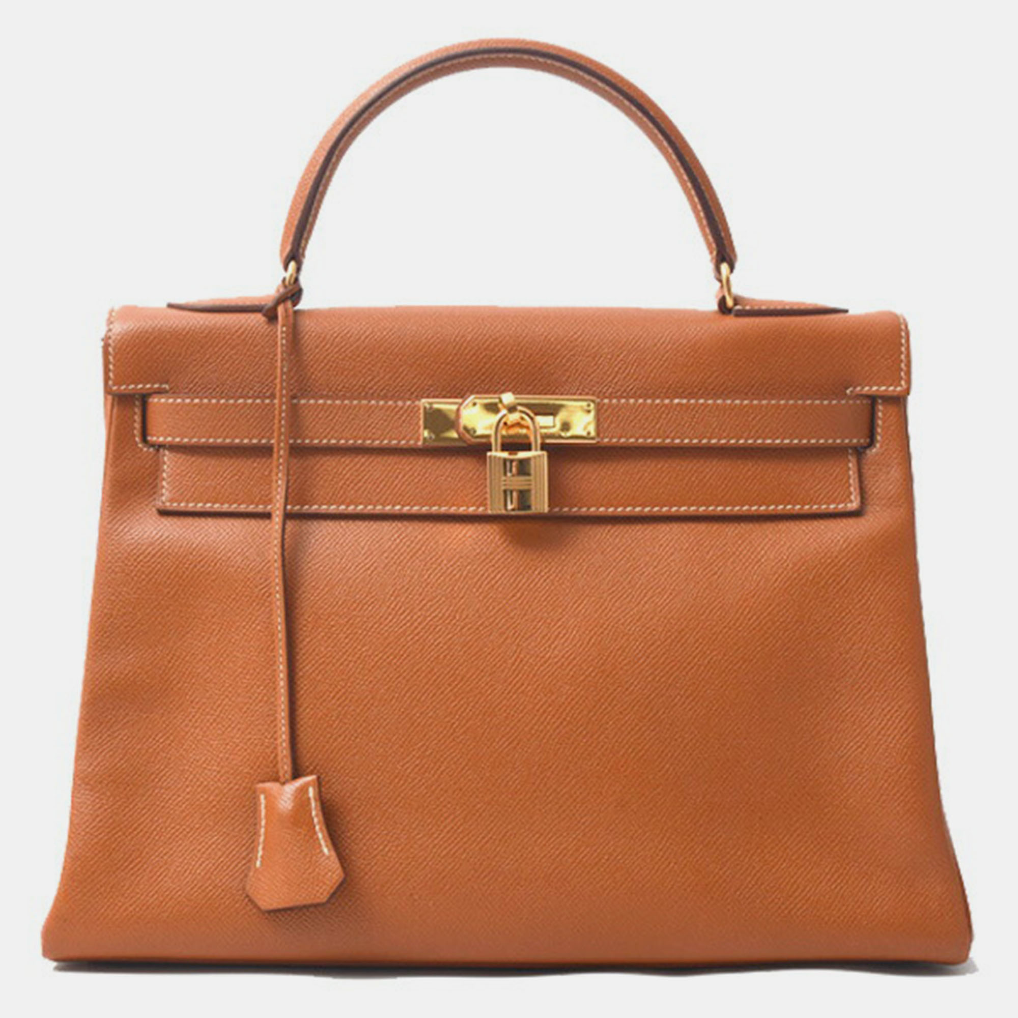 

Hermes Gold Brown Leather Kelly 32 Handbag