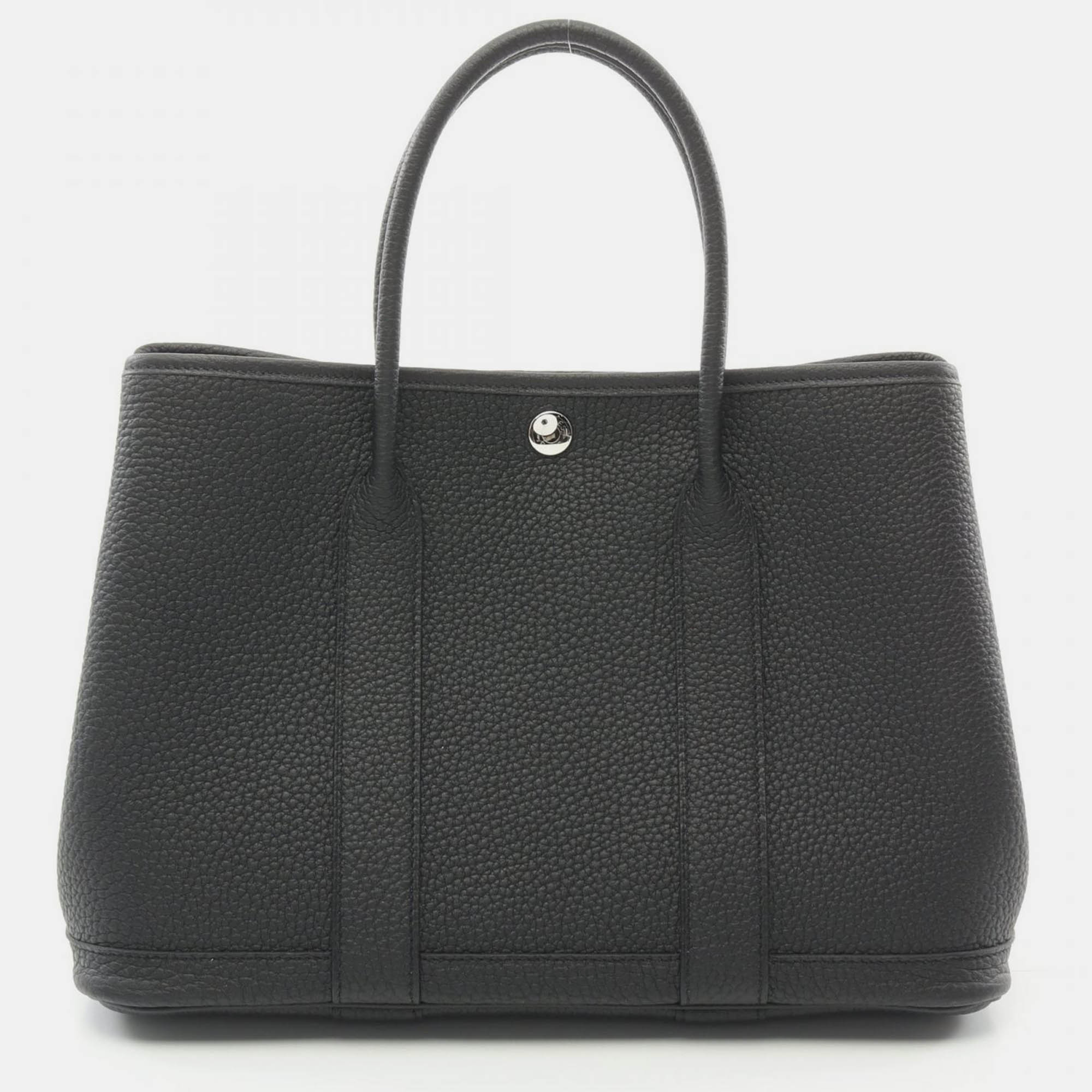 

Hermes Black Garden Party TPM Tote Bag