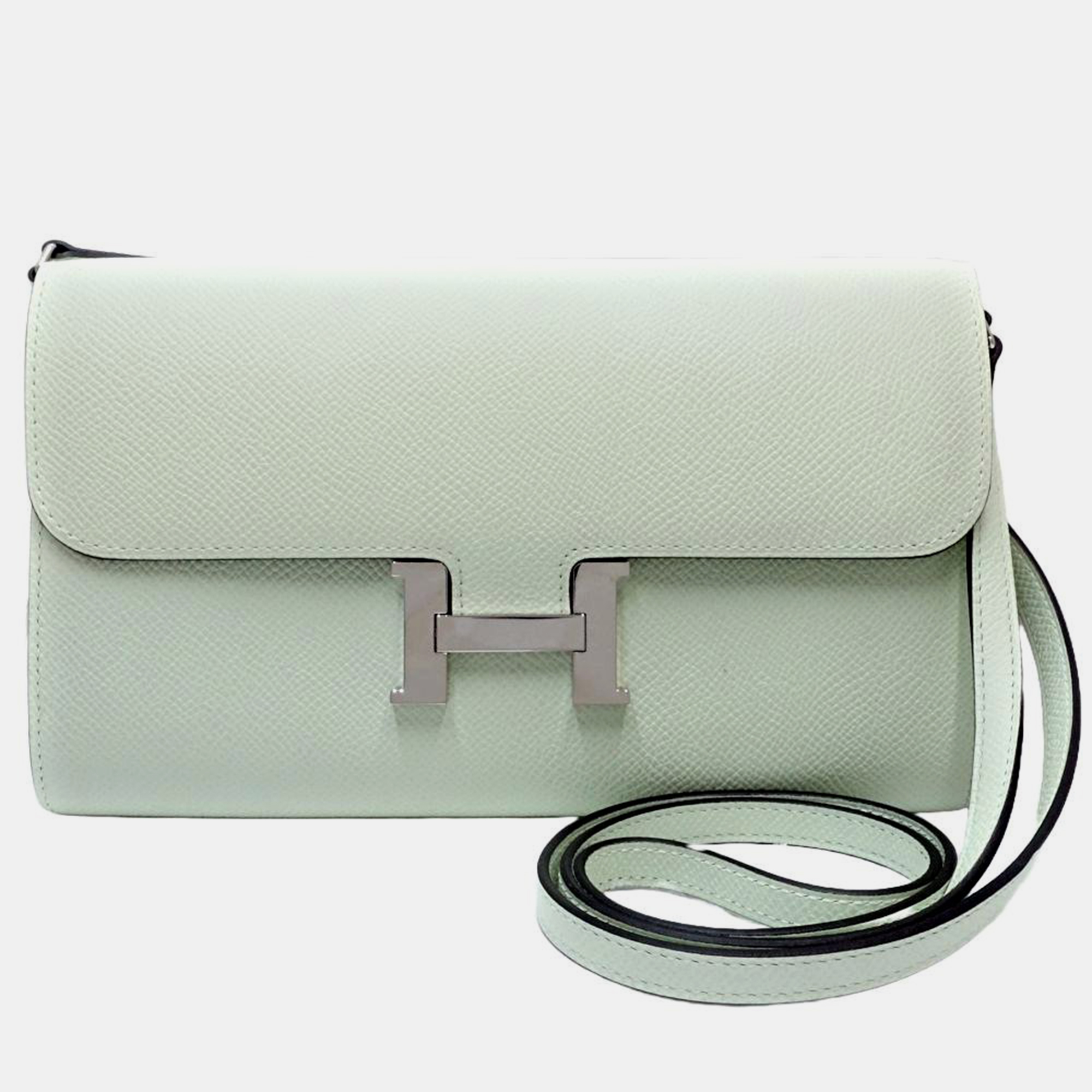 

Hermes Green Leather Constance To Go Chain Wallet