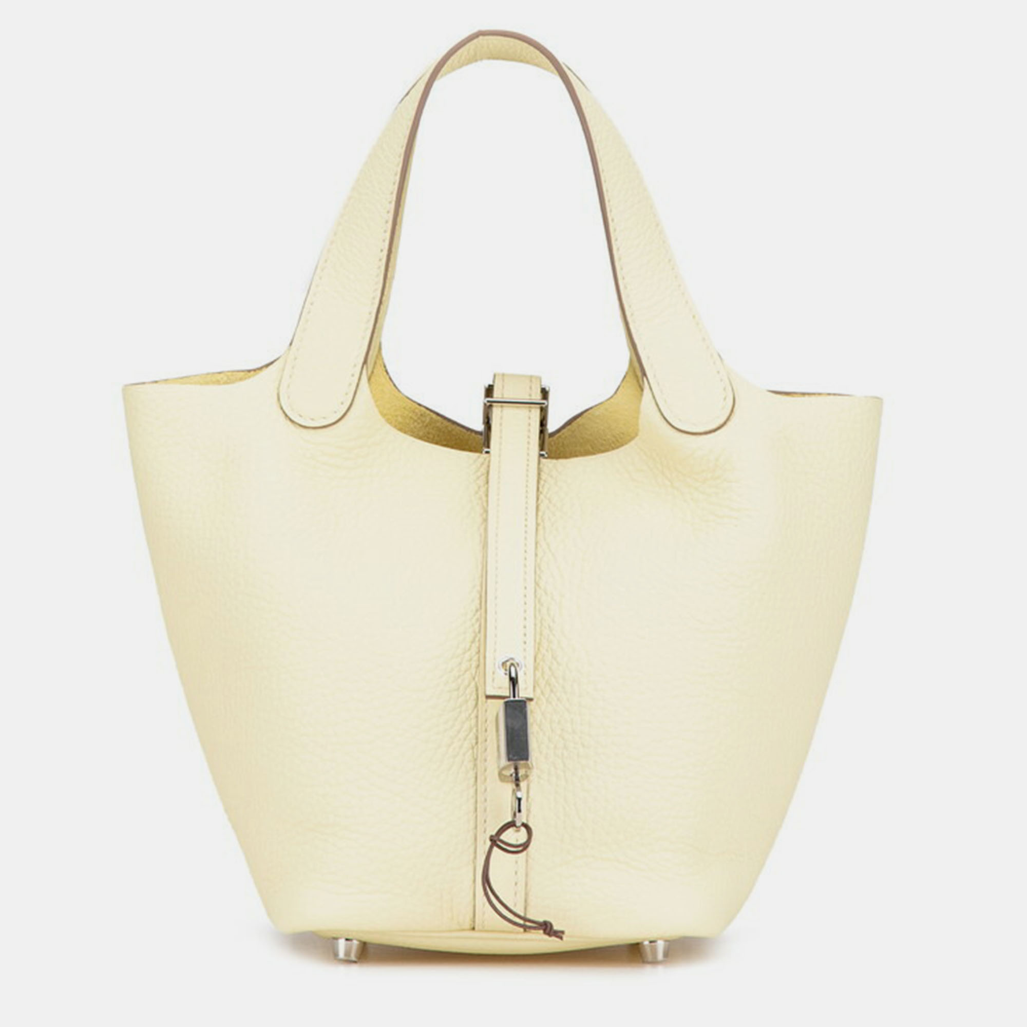 

Hermes Yellow Leather Picotin Lock PM Handbag