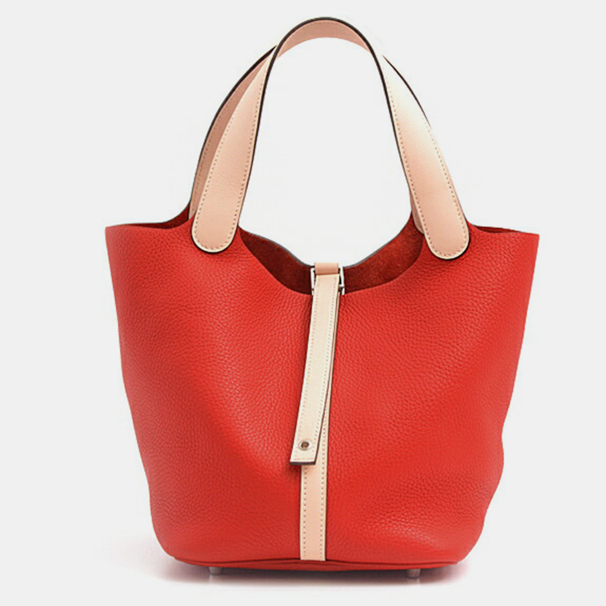 

Hermes Red Leather Picotin Lock Touch MM Handbag