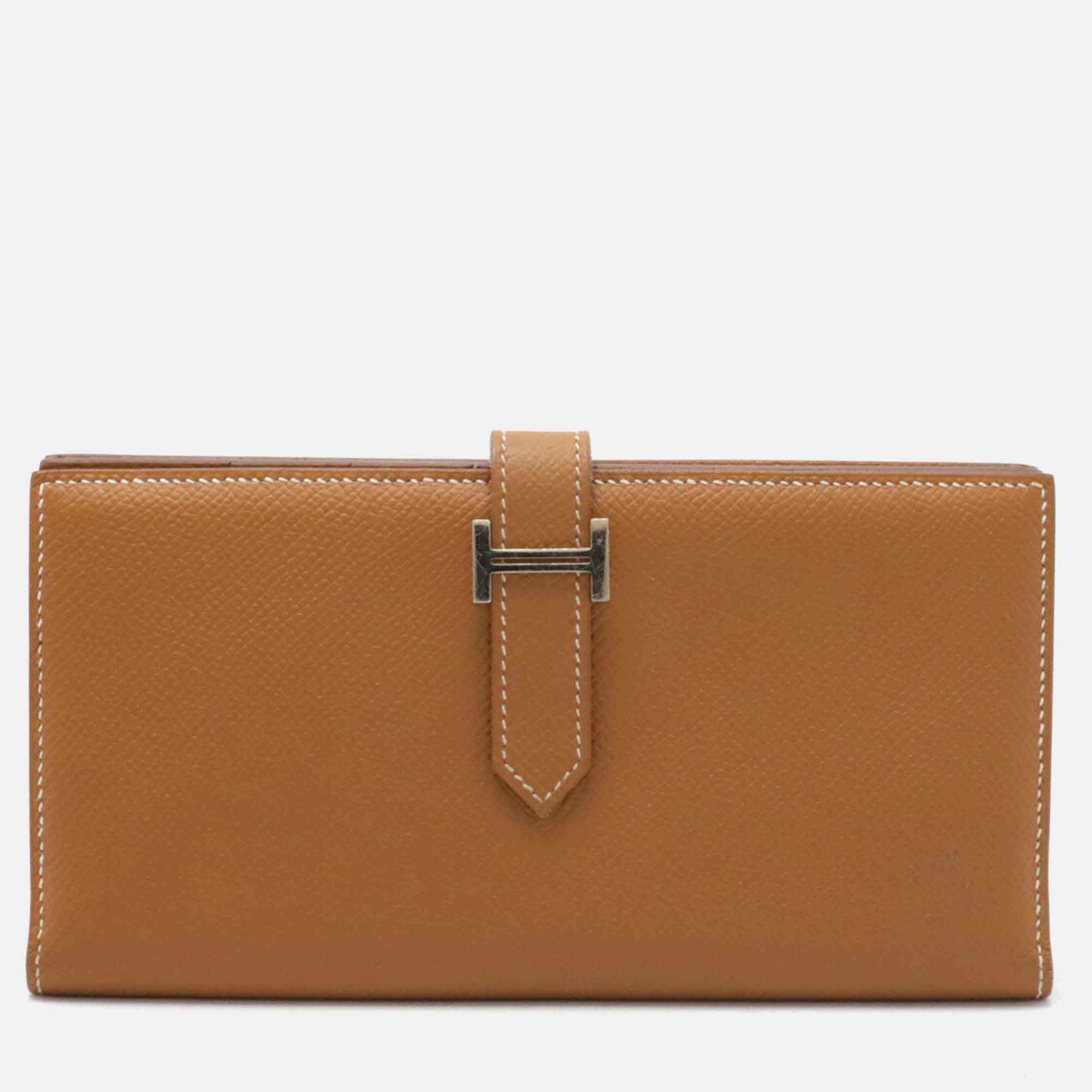 

Hermes Camel Brown Leather Bearn Souffle Wallet