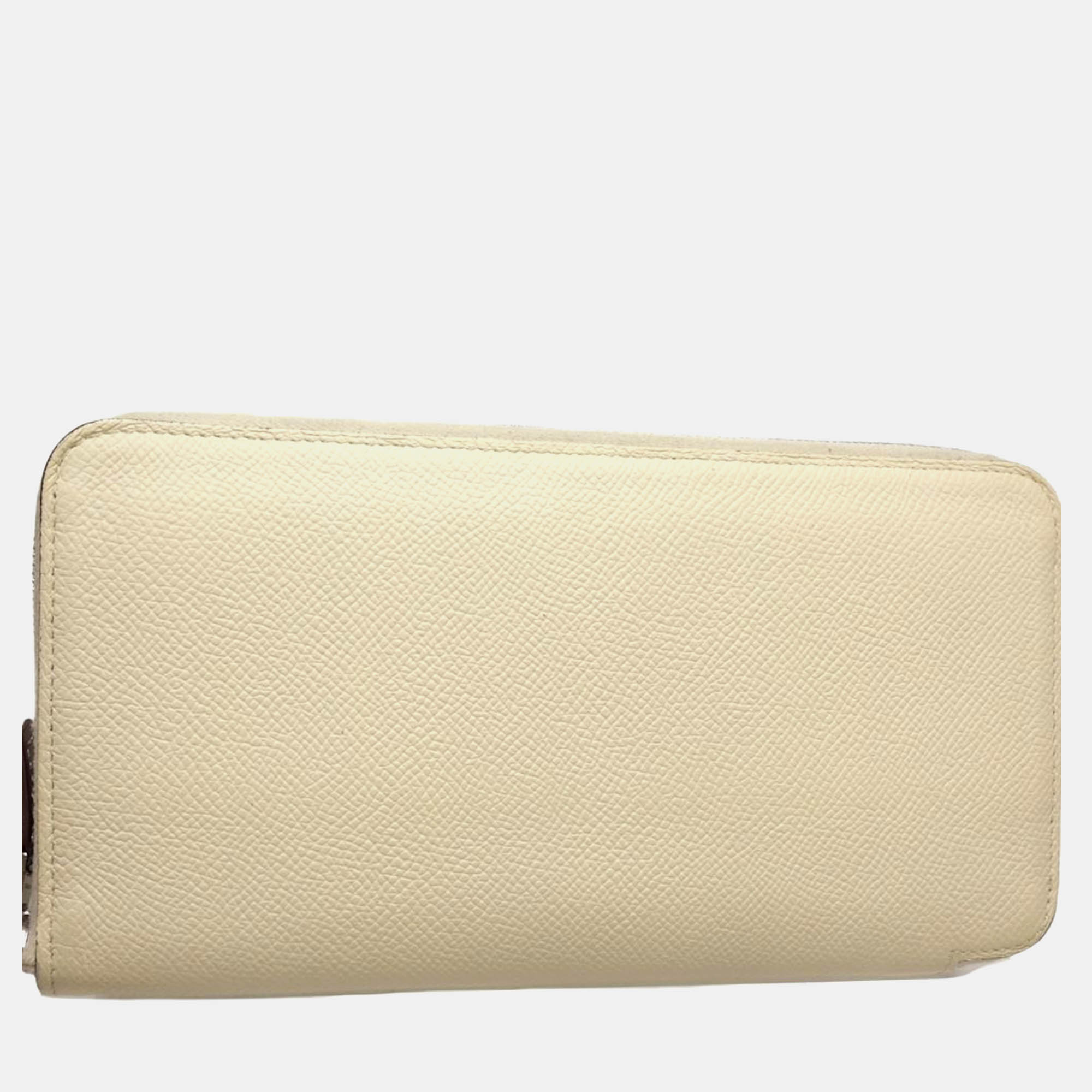 Hermes White Leather Azap Long Silk`in Wallet 