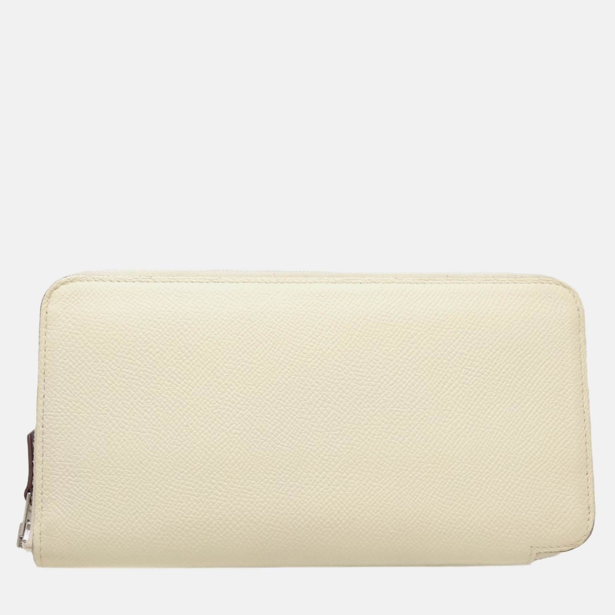 

Hermes White Leather Azap Long Silk'in Wallet