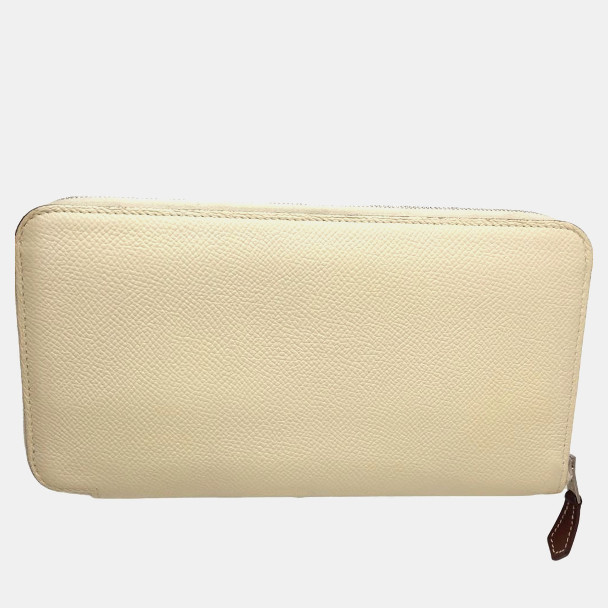 Hermes White Leather Azap Long Silk`in Wallet 