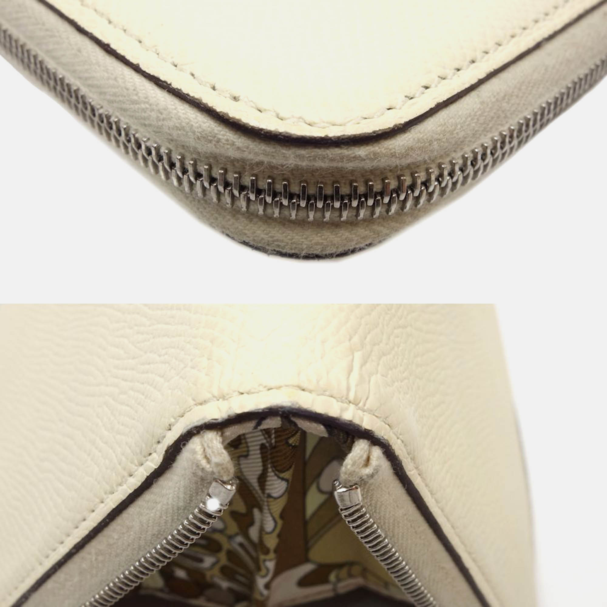 Hermes White Leather Azap Long Silk`in Wallet 