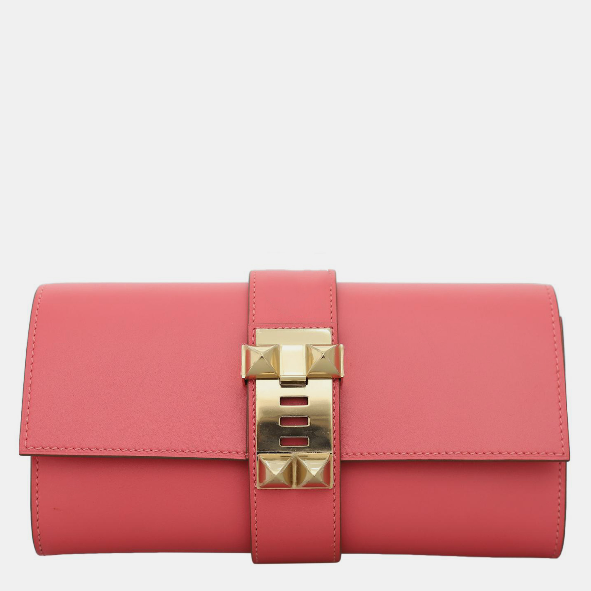 

Hermes Swift Leather Medor Clutch, Pink