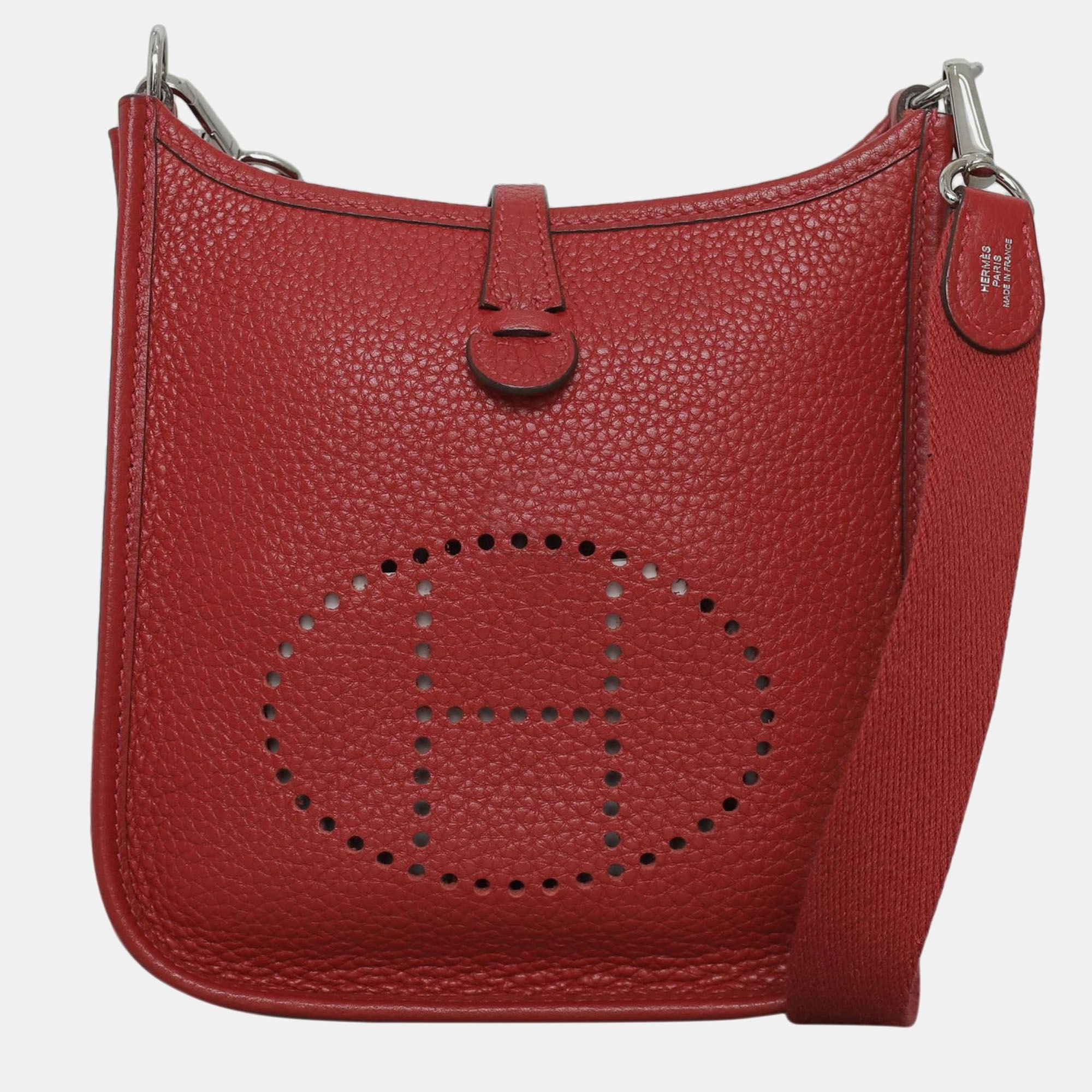 

Hermes Mini Evelyne Bag With Amazone Strap, Red