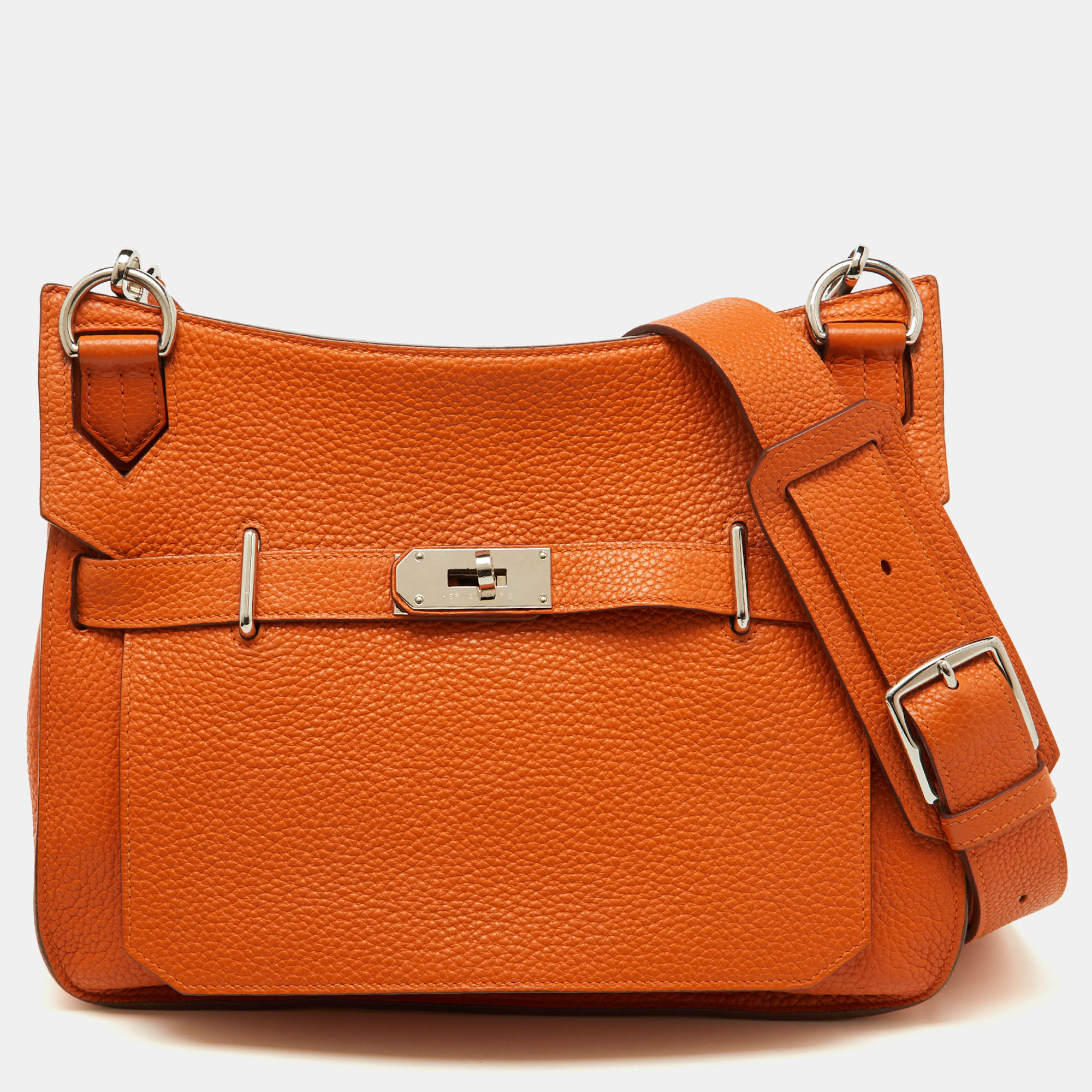 

Hermes Potiron Orange Taurillon Clemence Leather Jypsiere 31 Bag