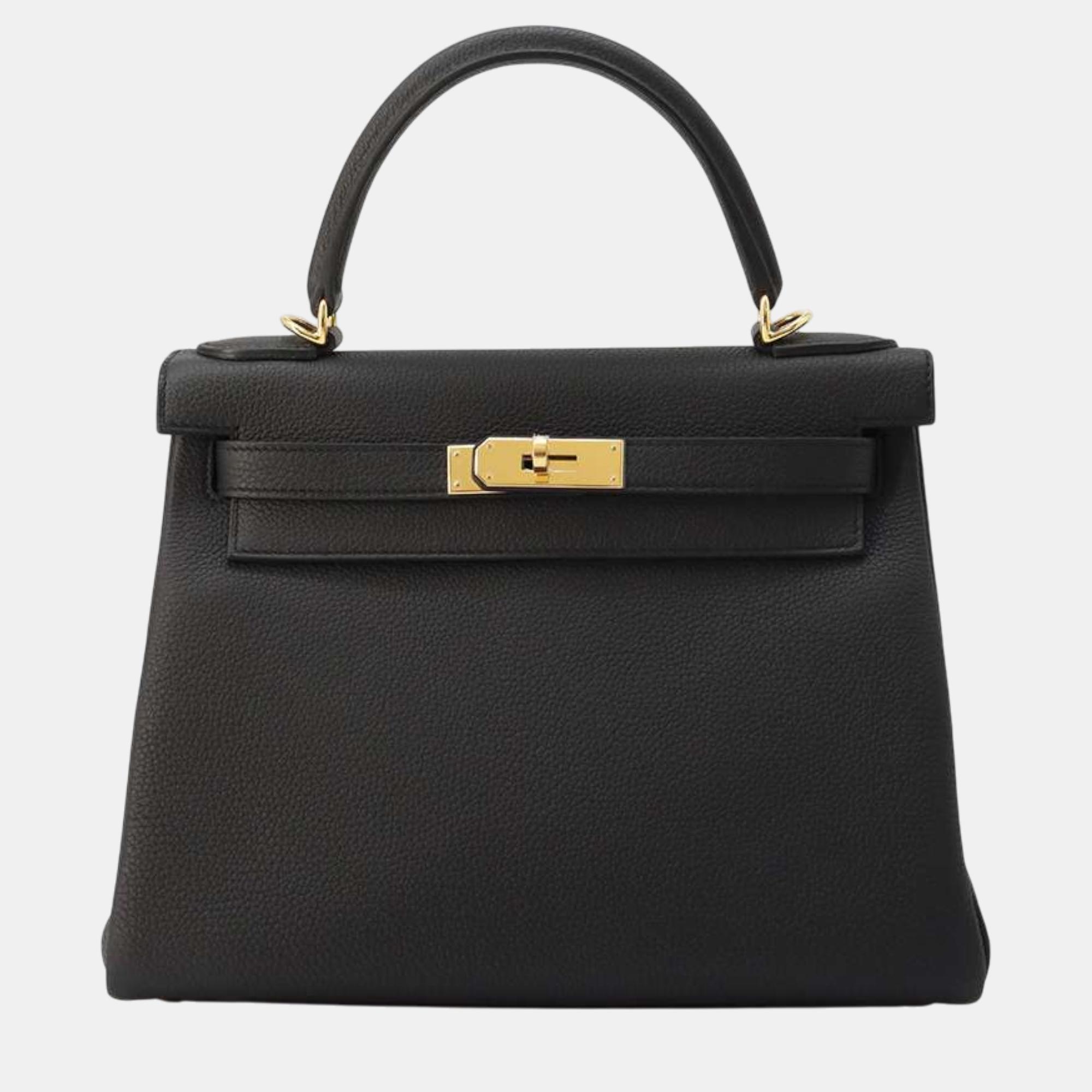 

Hermes Black Togo Leather Kelly Retourne 28 Shoulder Bag