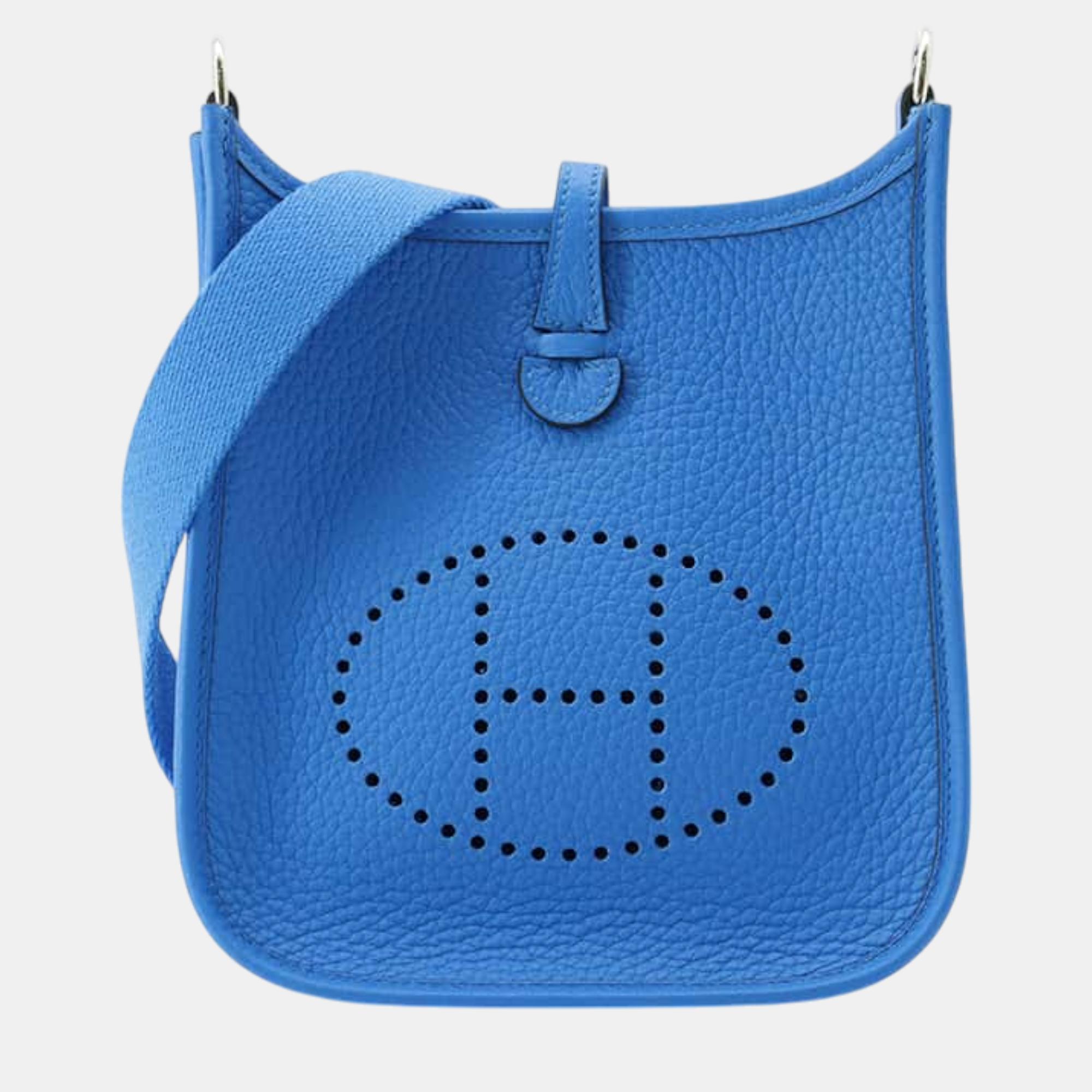 

Hermes Blue Hydra Taurillon Clemence Leather Evelyne Amazon TPM Crossbody Bag