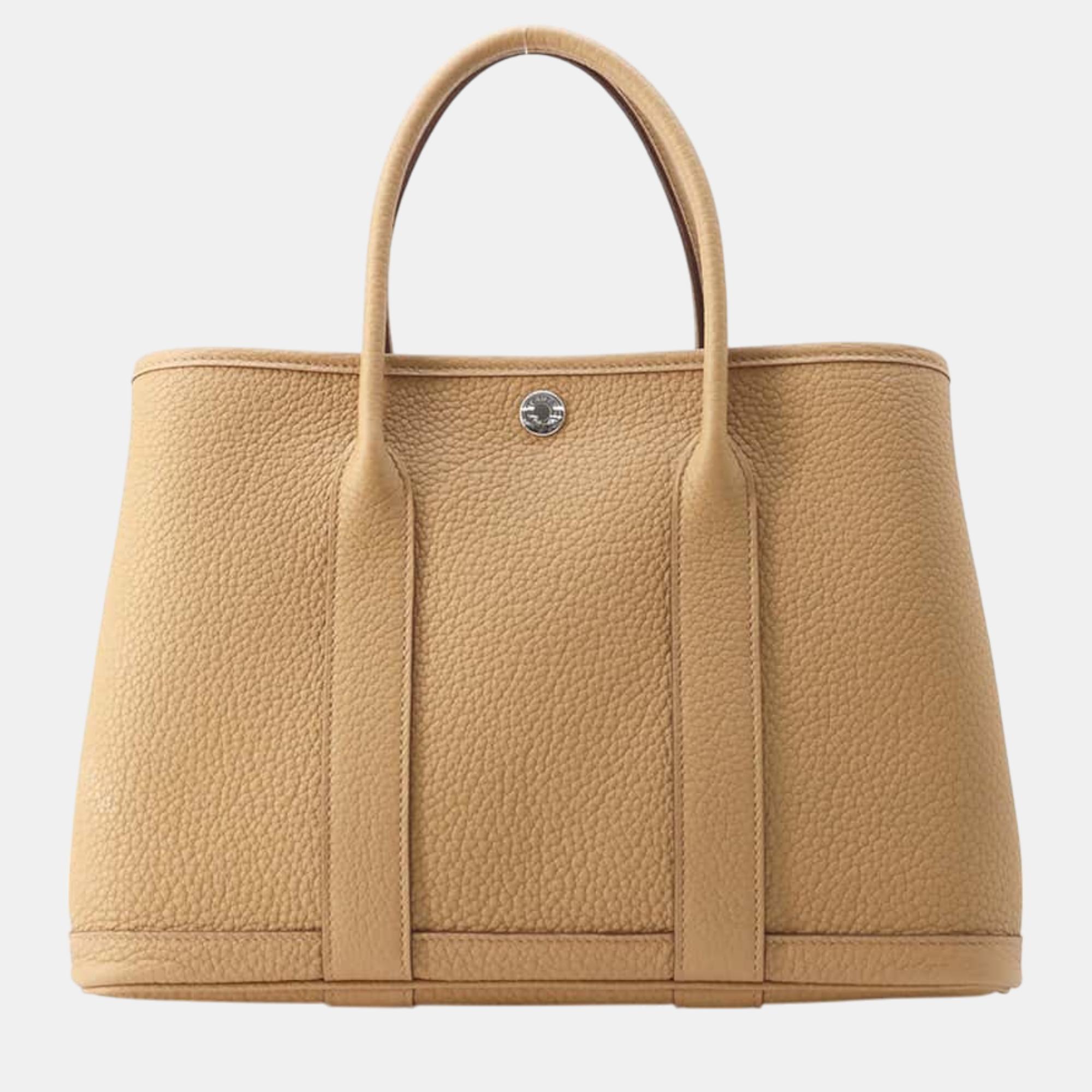 

Hermes Garden Party Biscuit Negonda Leather Size Tpm, Beige