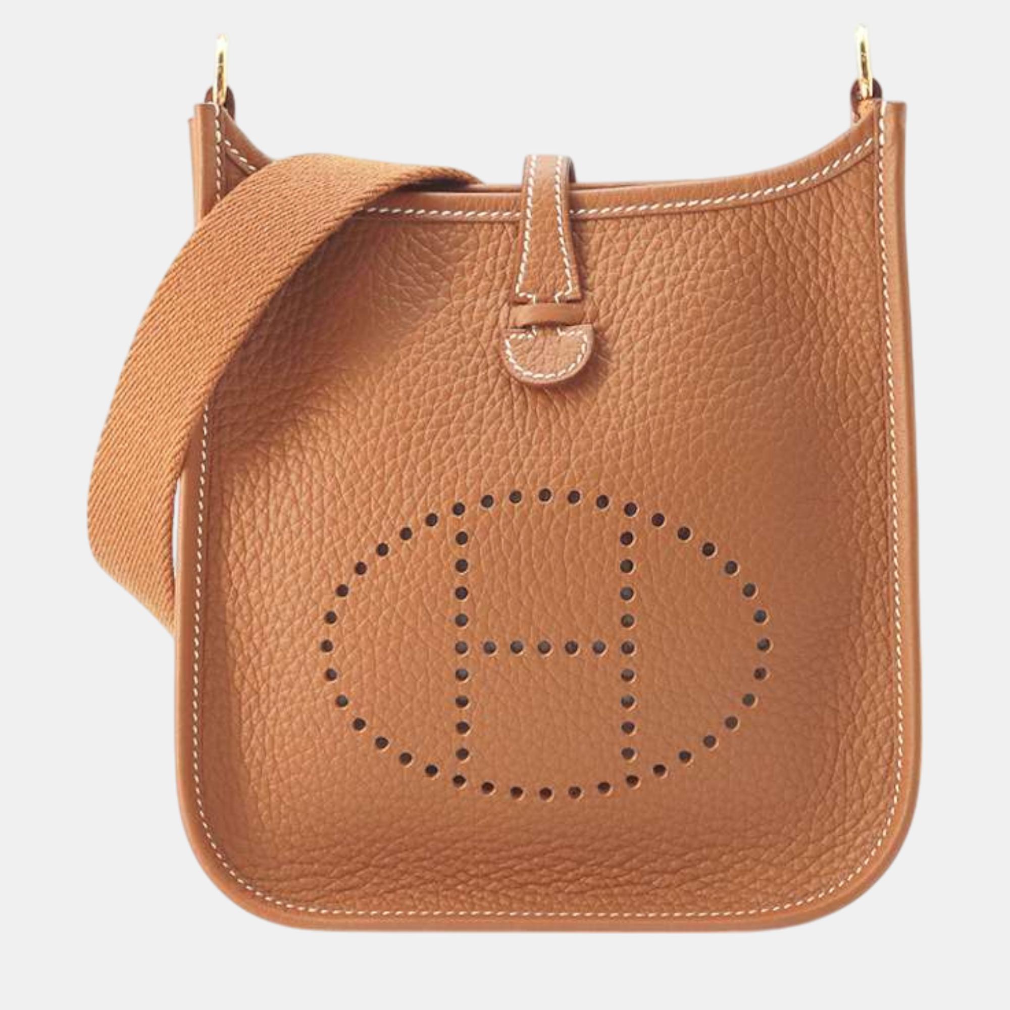 

Hermes Evelyne Amazon Gold Taurillon Clemence Size Tpm, Brown