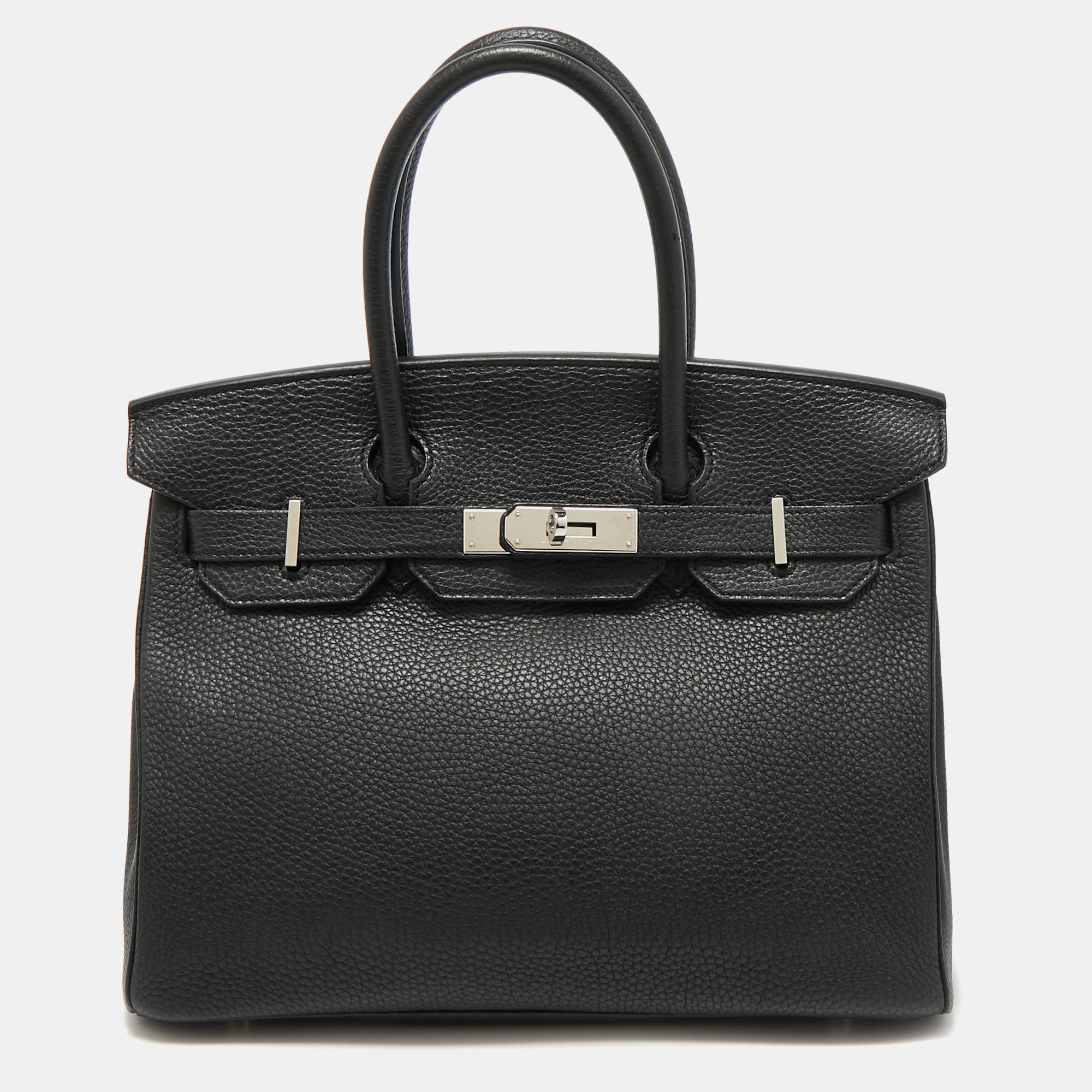 

Hermes Noir Togo Leather Palladium Finish Birkin 30 Bag, Black