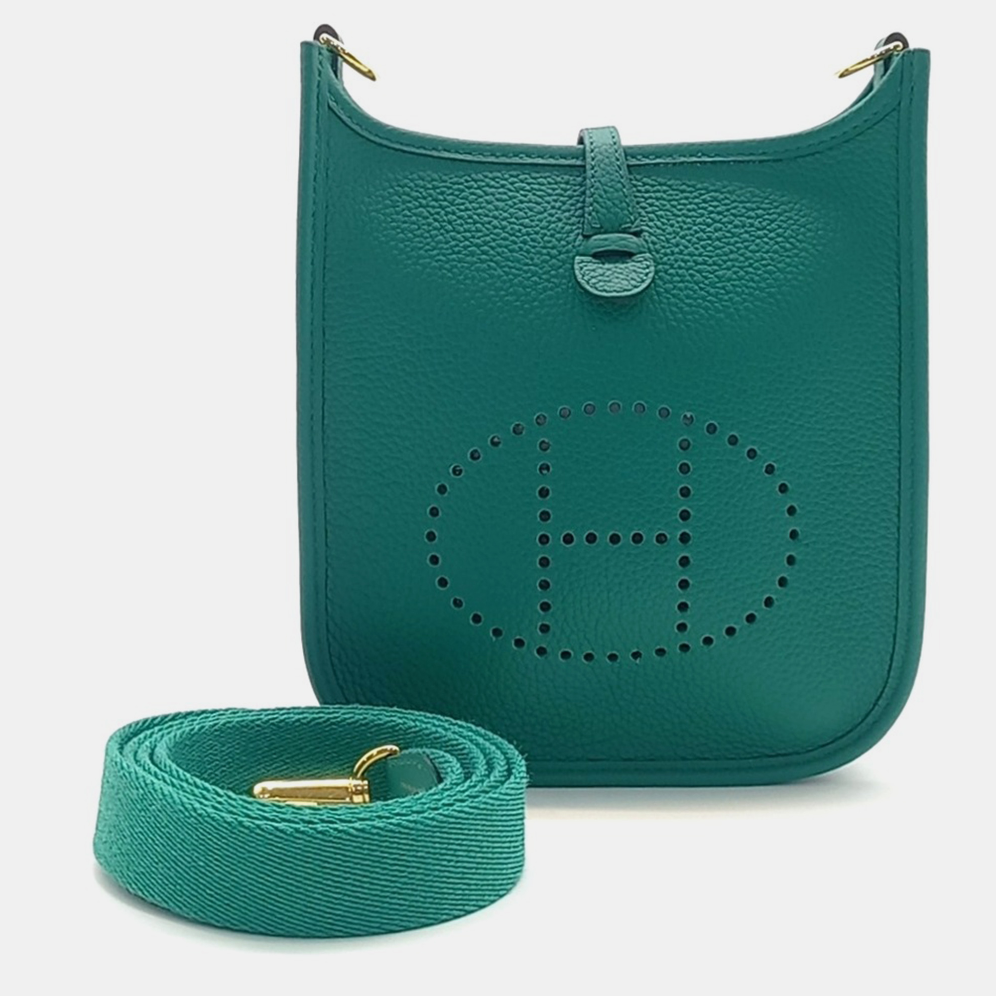 

Hermes Green Leather Evelyn 16 bag