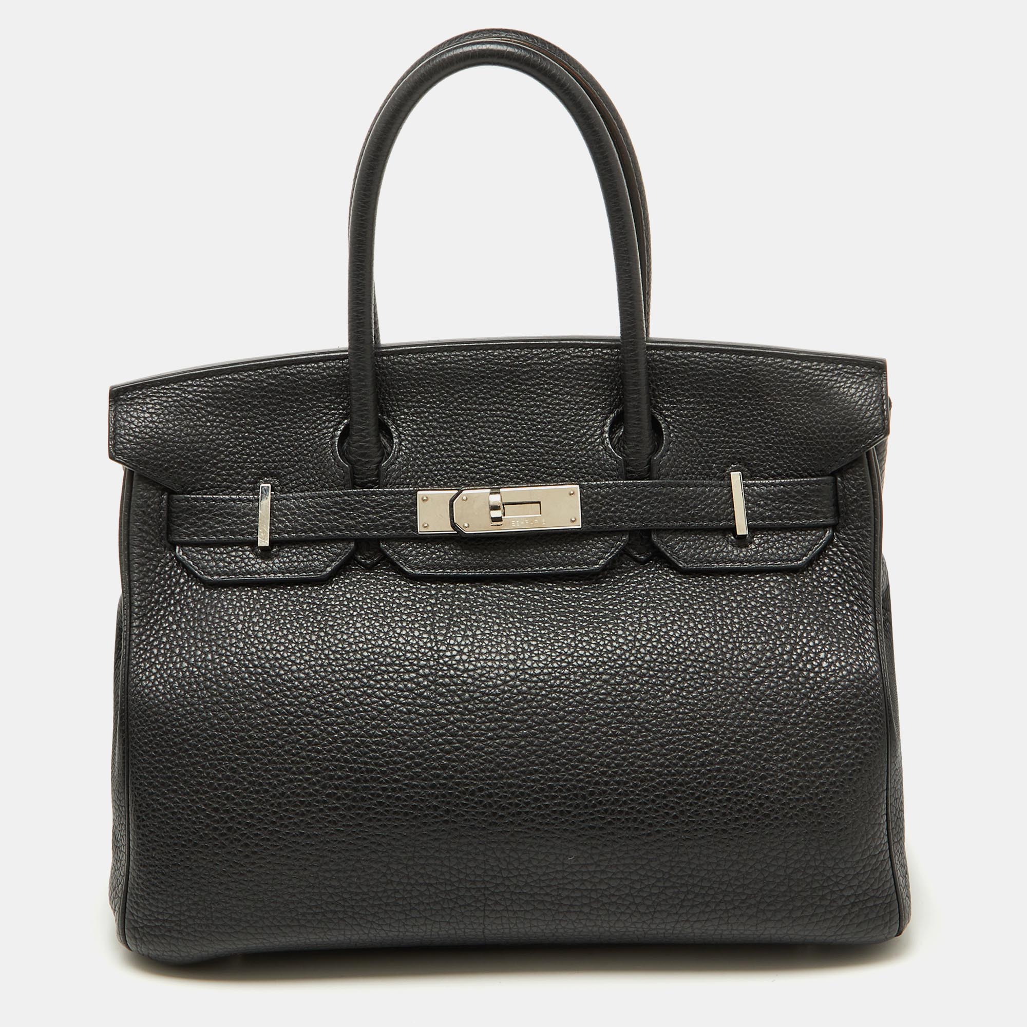 

Hermes Black Togo Taurillon Leather Palladium Finish Birkin 30 Bag