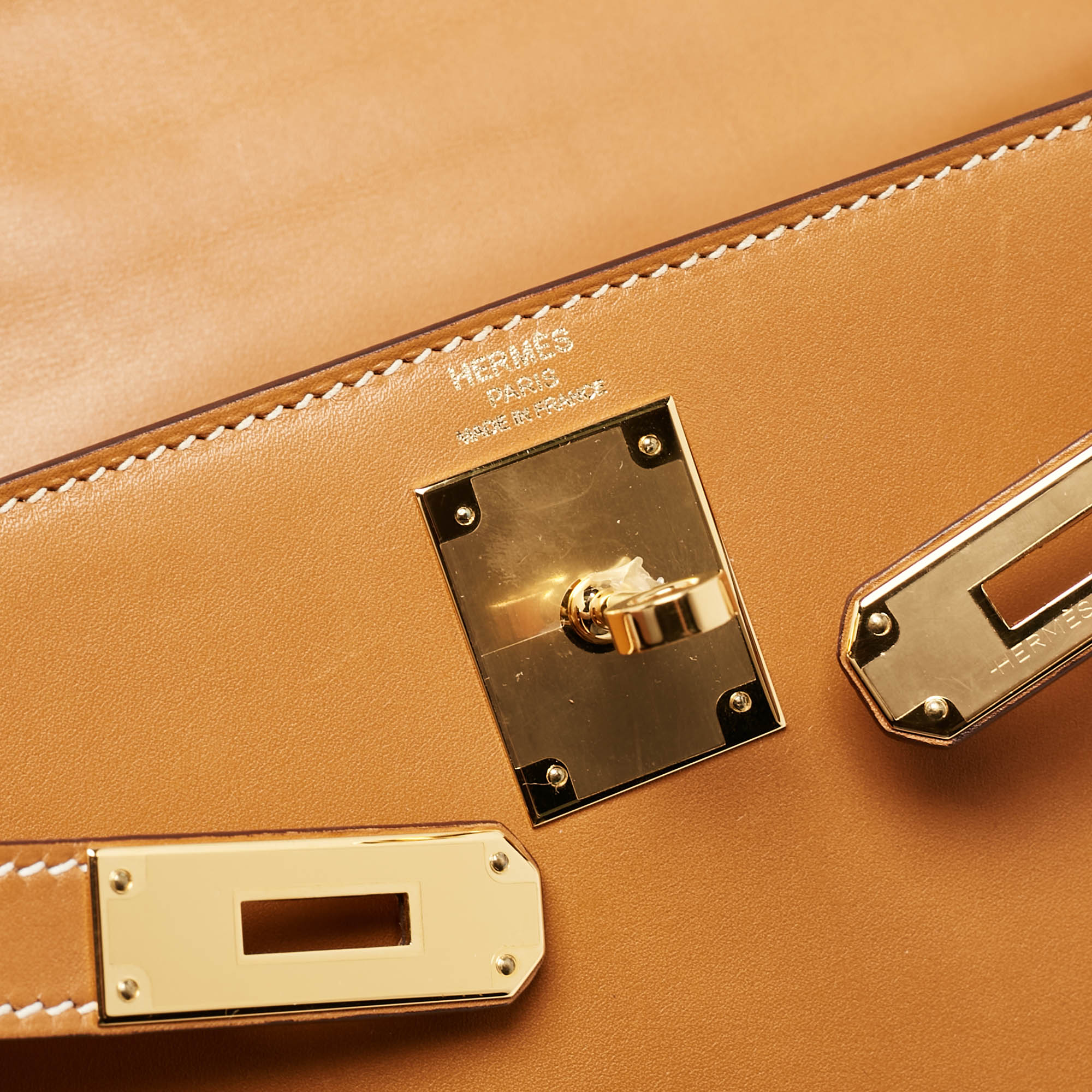 Hermes Natural Sable Butler Leather Gold Finish Kelly Sellier 28 Bag 