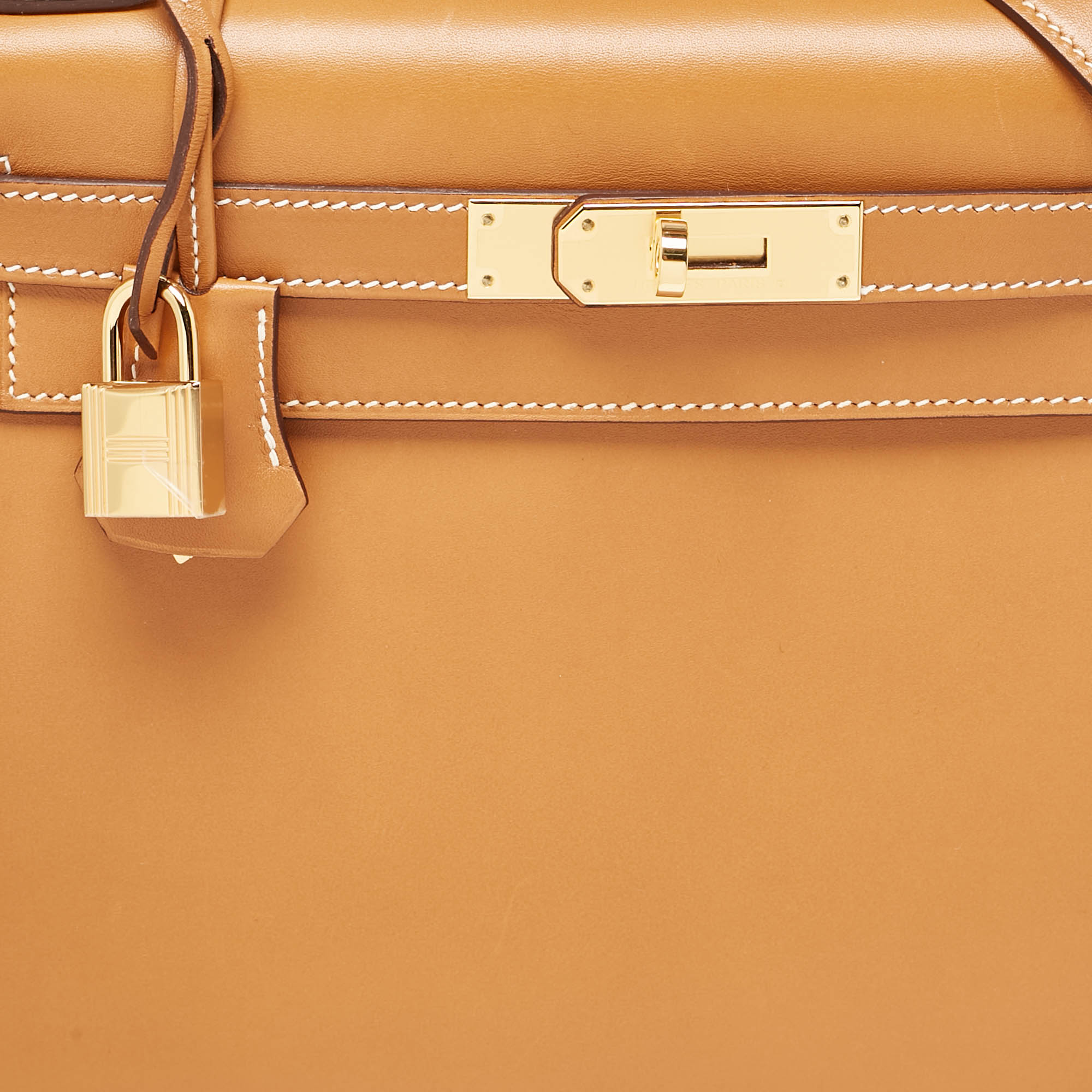 Hermes Natural Sable Butler Leather Gold Finish Kelly Sellier 28 Bag 