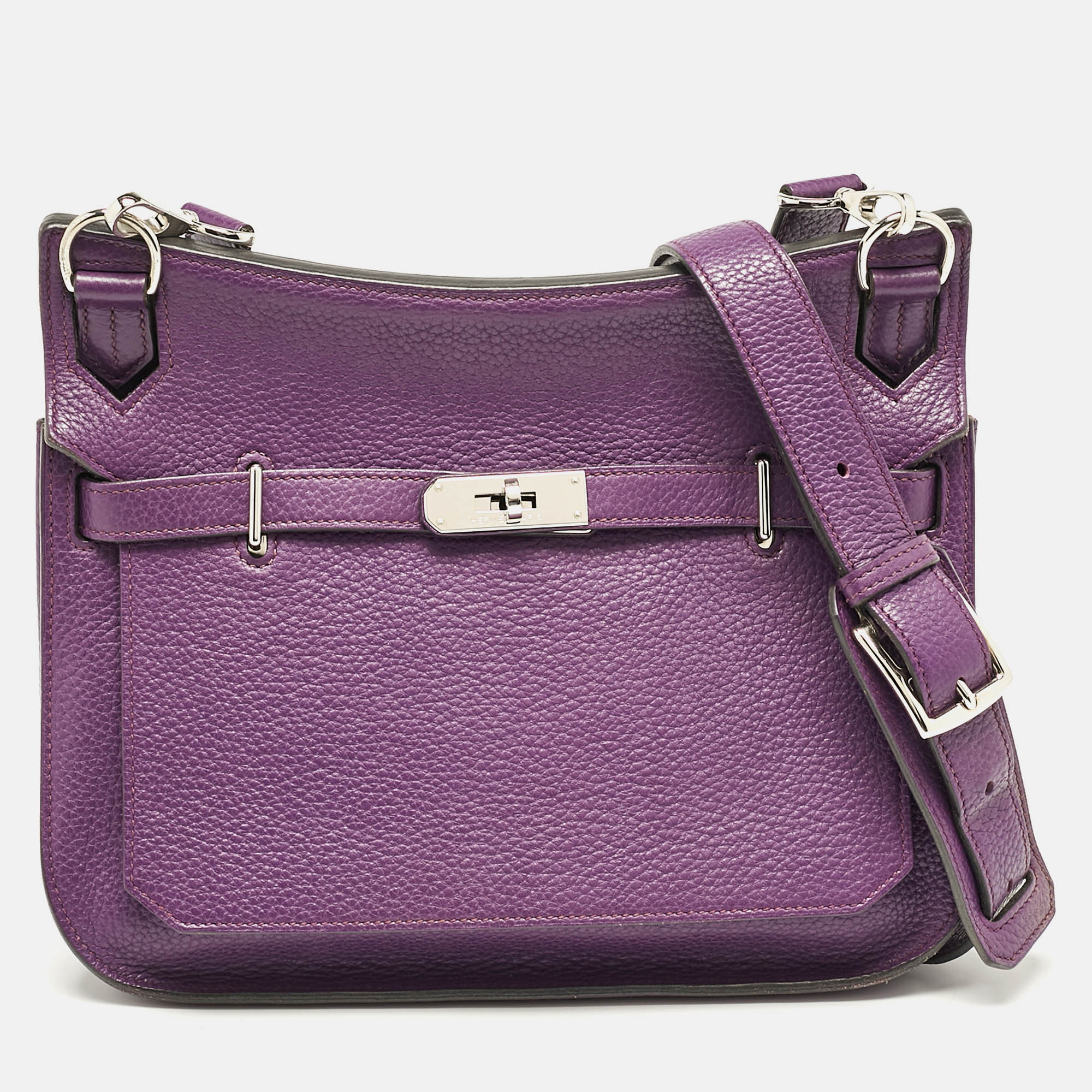 

Hermes Ultraviolet Togo Leather Palladium Finish Jypsiere 28 Bag, Purple