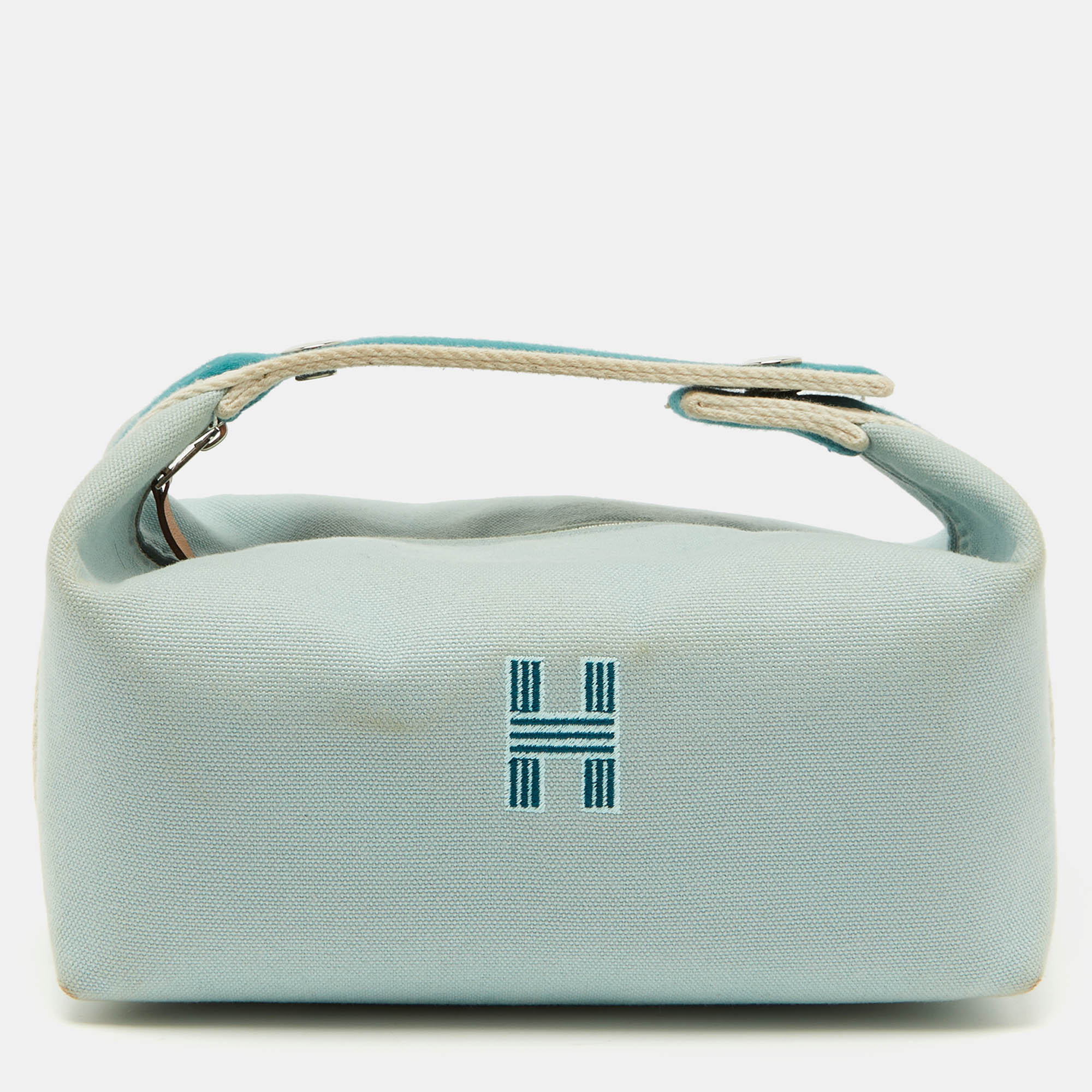 

Hermes Eucalyptus Toile H Canvas  Bride-a-Brac Case, Blue