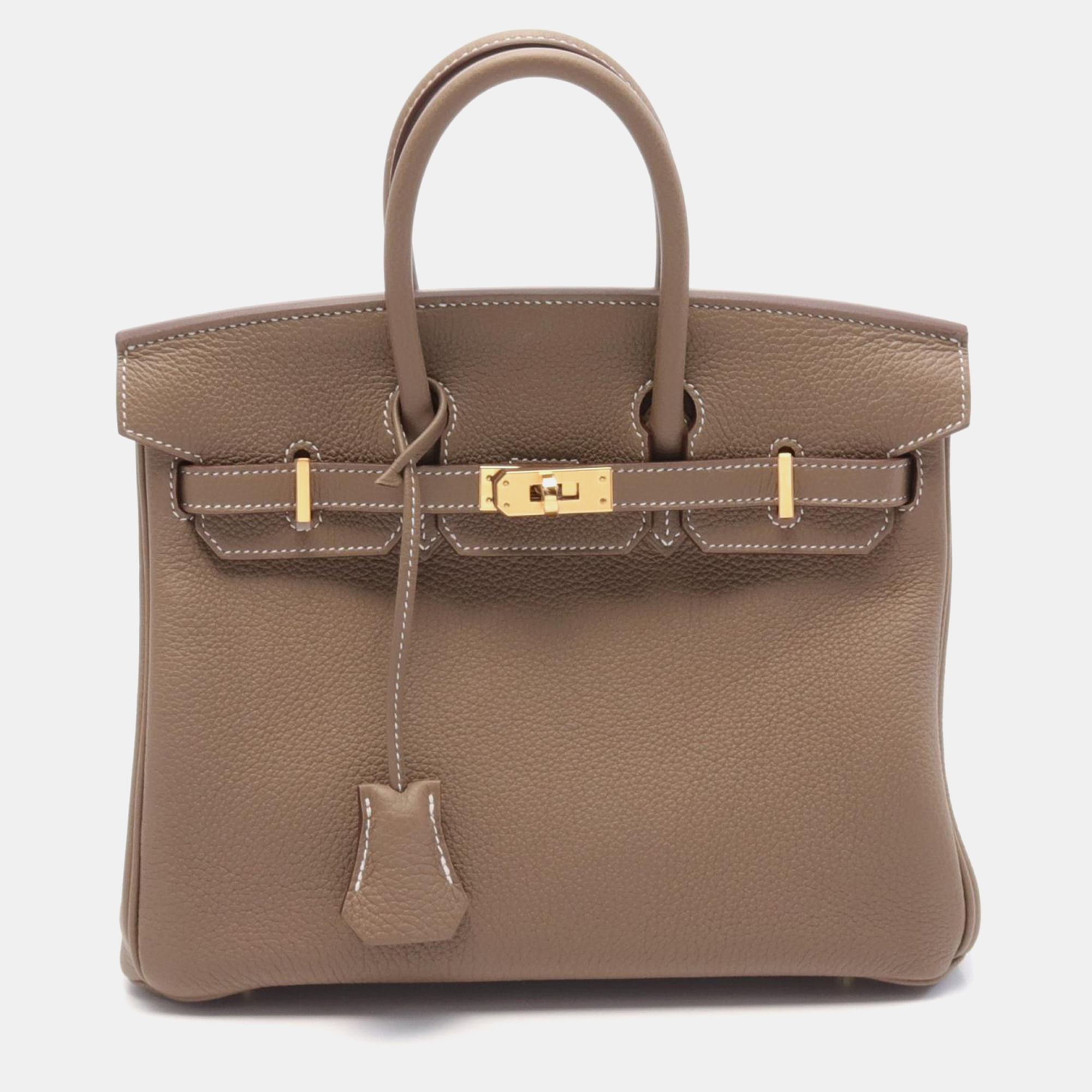 

Hermes Brown Togo Leather Birkin 25 Tote Bag