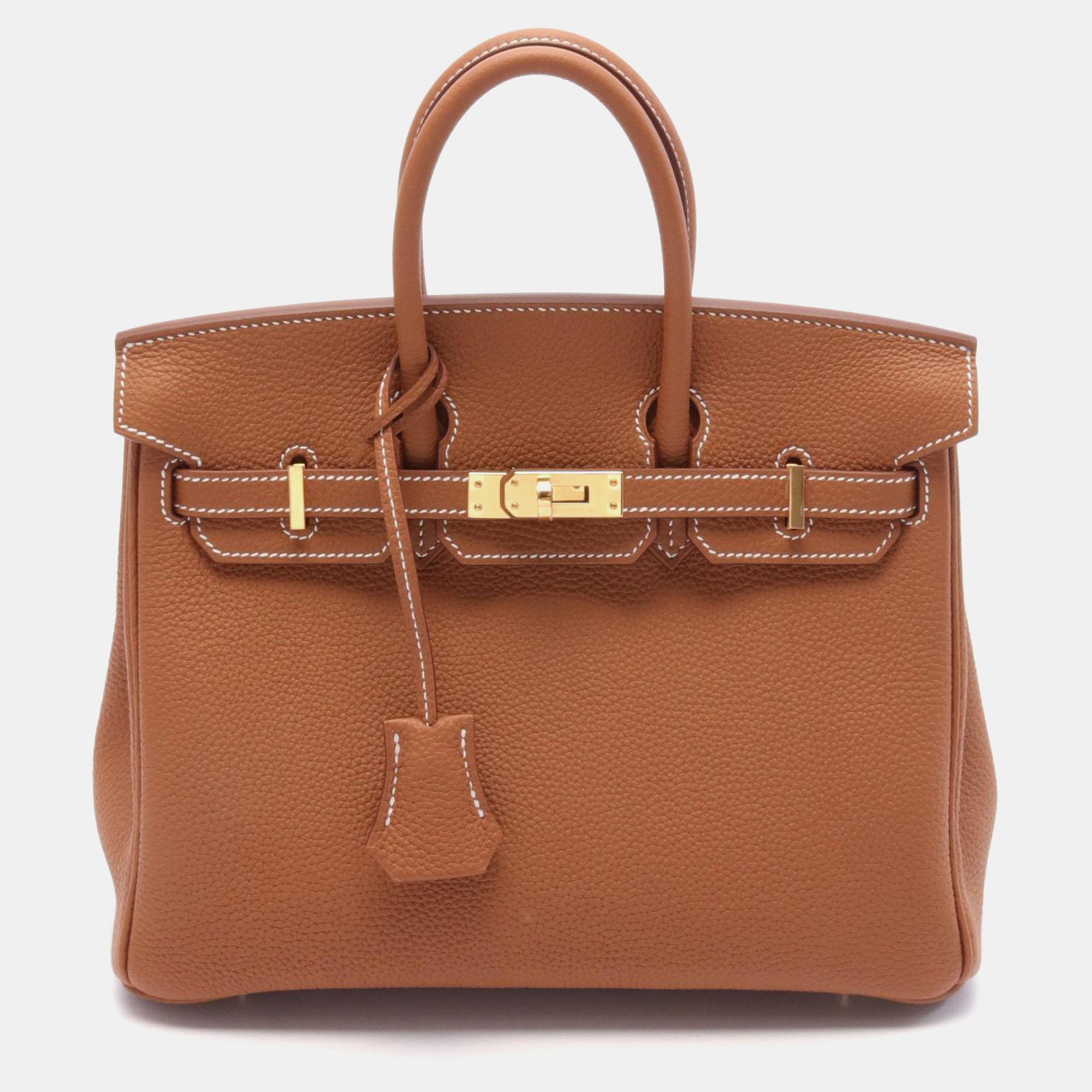 

Hermes Brown Togo Leather Birkin 25 Tote Bag