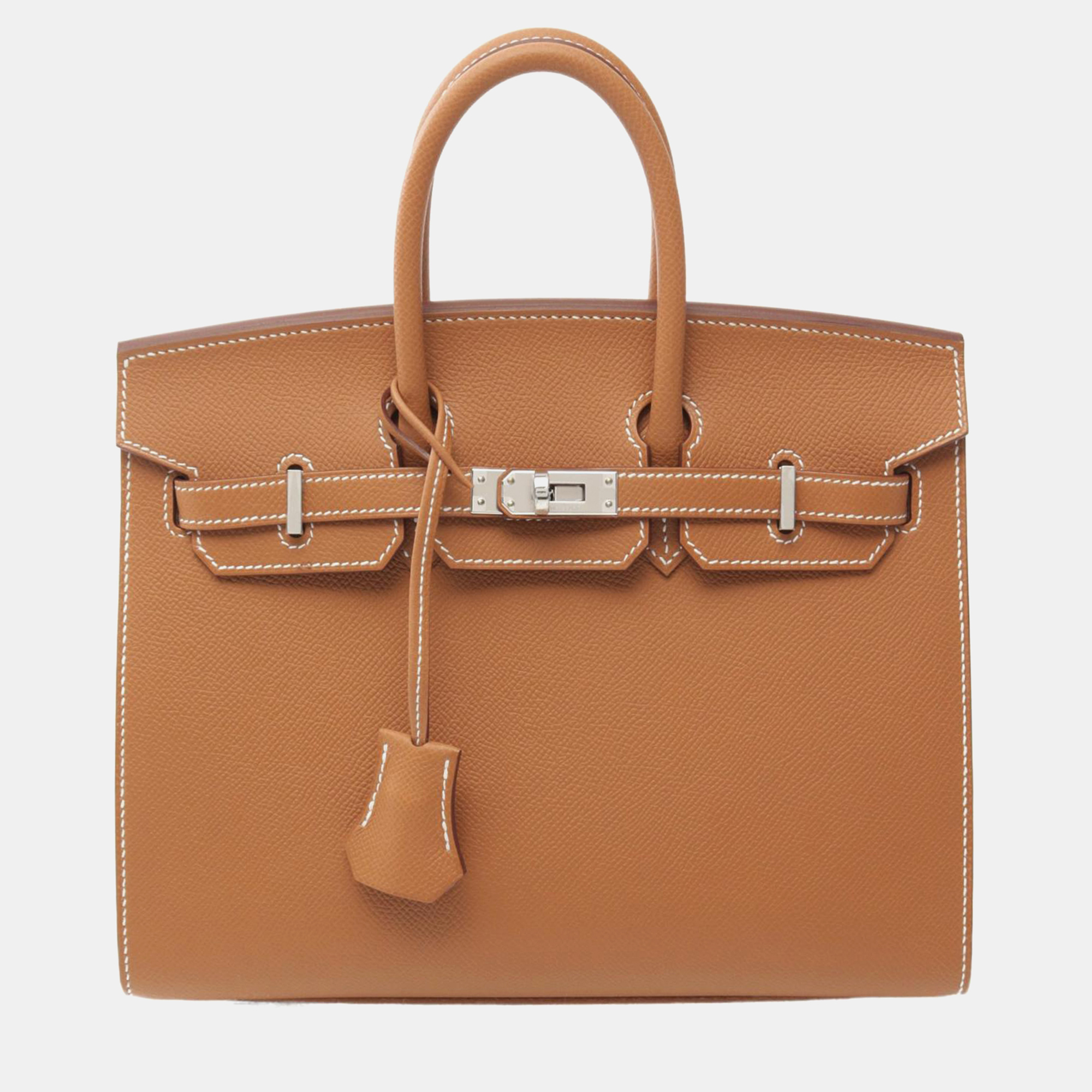 

Hermes Brown Leather Birkin 25 Tote Bag