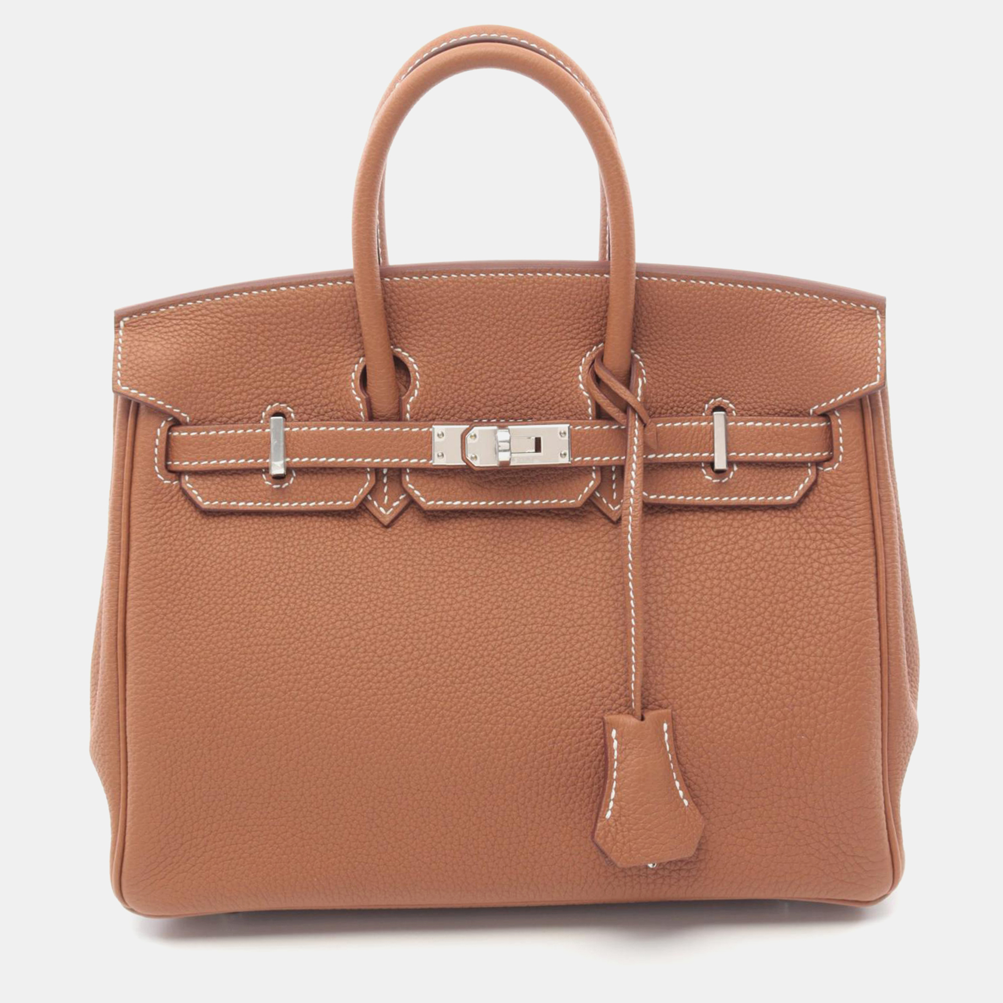 

Hermes Brown Togo Leather Birkin 25 Tote Bag