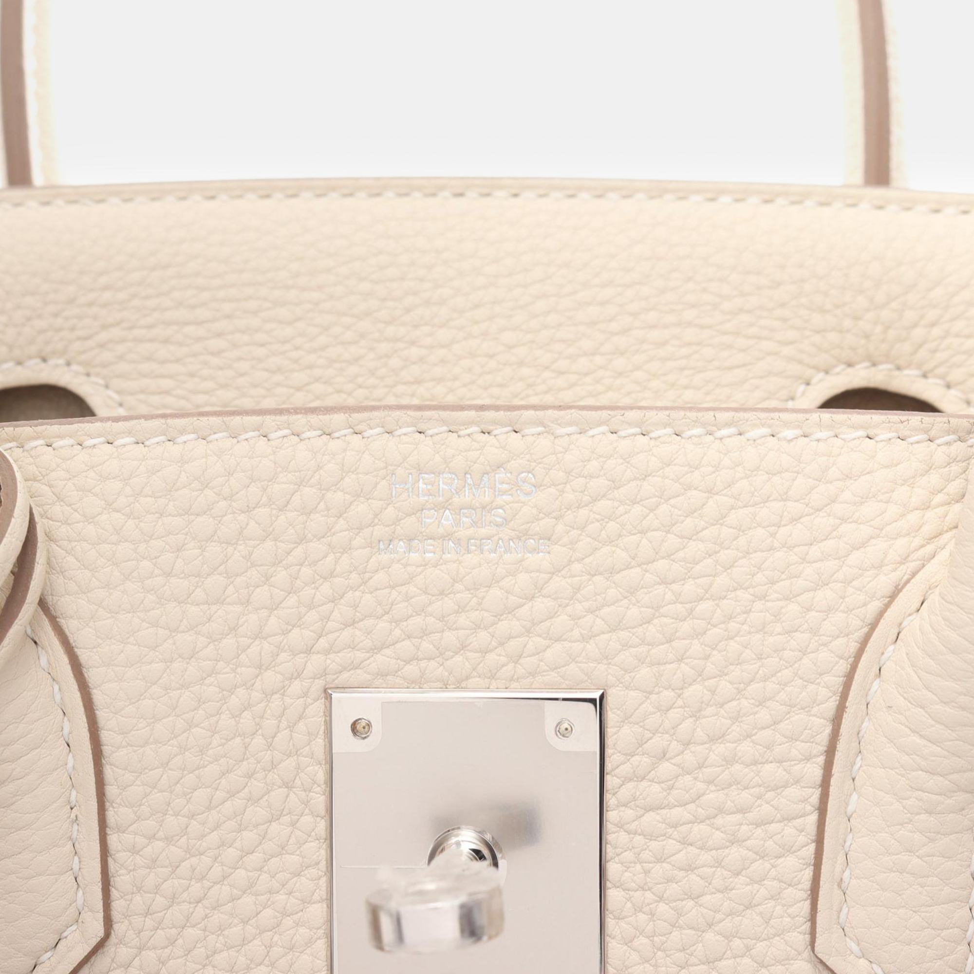 Hermes White Togo Leather Birkin 30 Tote Bag 5