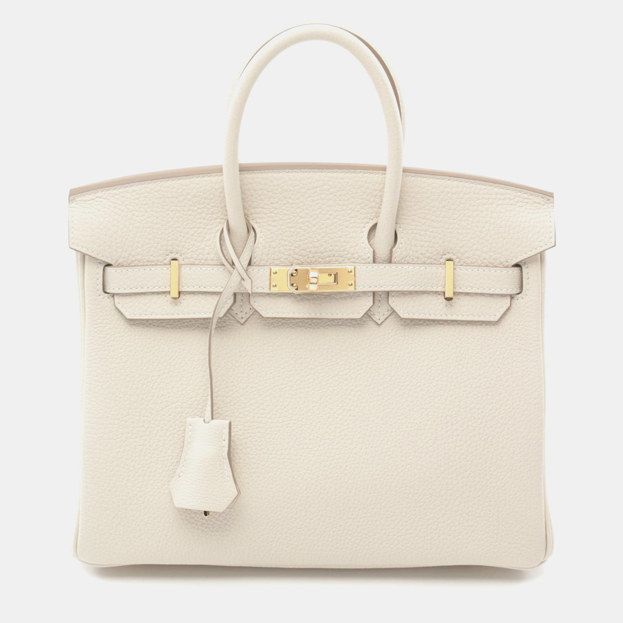 

Hermes White Togo Leather Birkin 25 Tote Bag