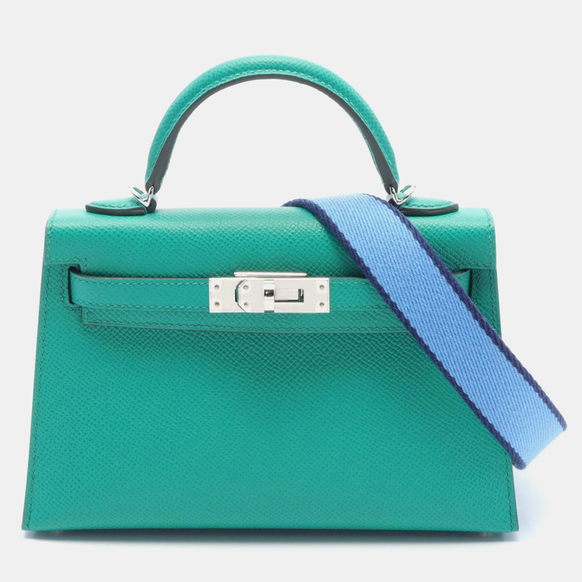 

Hermes Green Leather Kelly Mini Tote Bag