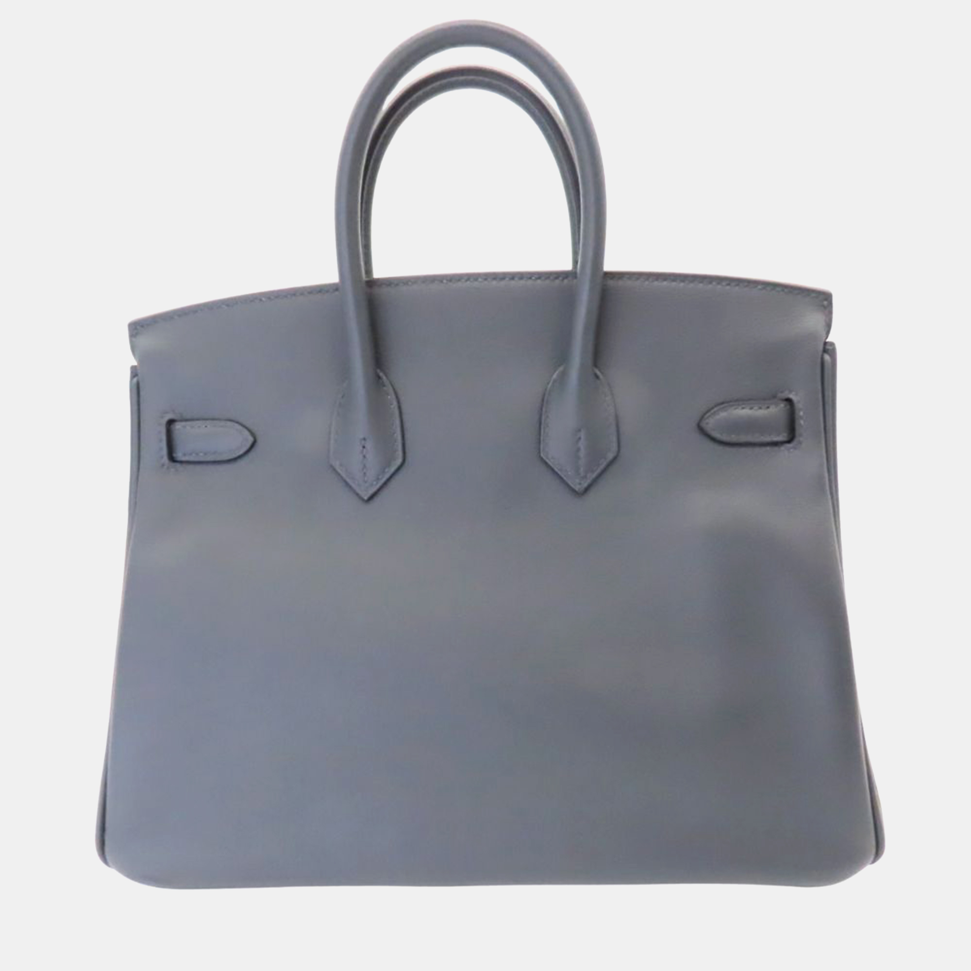 Hermes Dark Grey Leather Birkin 25 Tote Bag 3