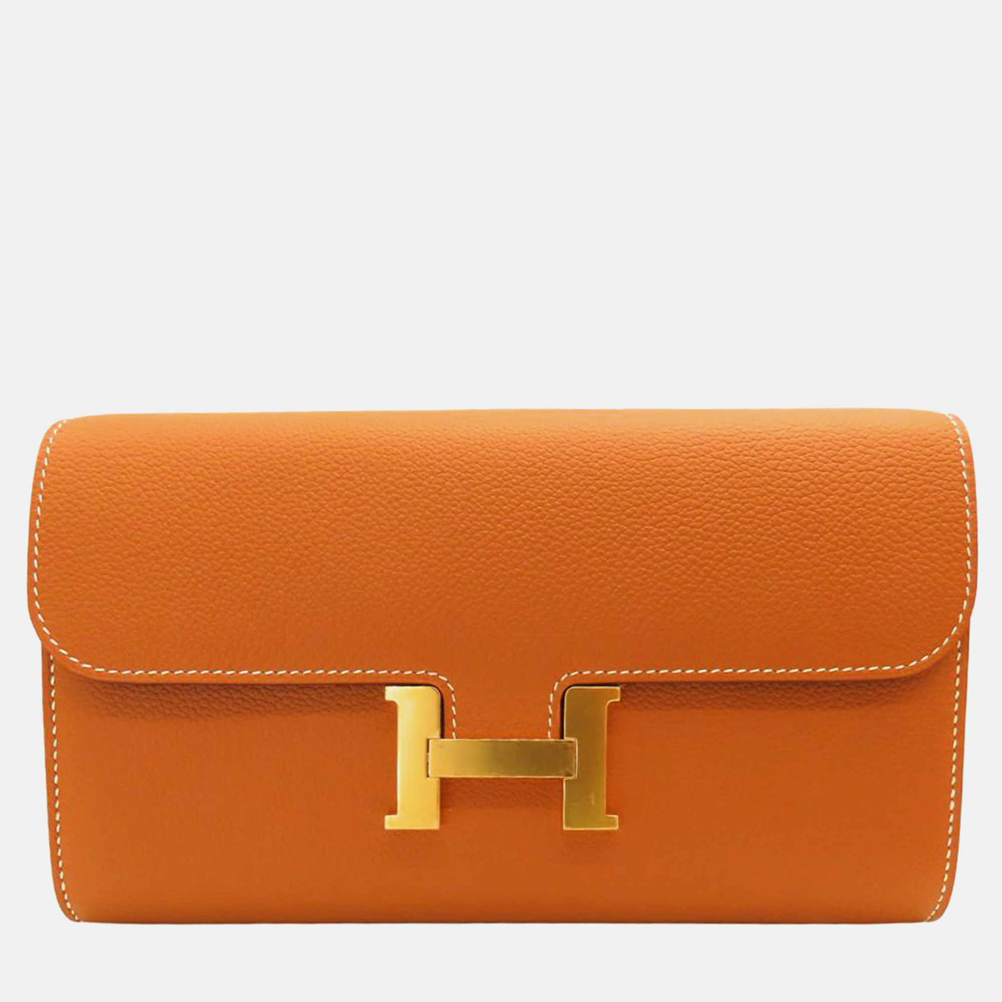 

Hermes Gold Leather Constance Long Wallet