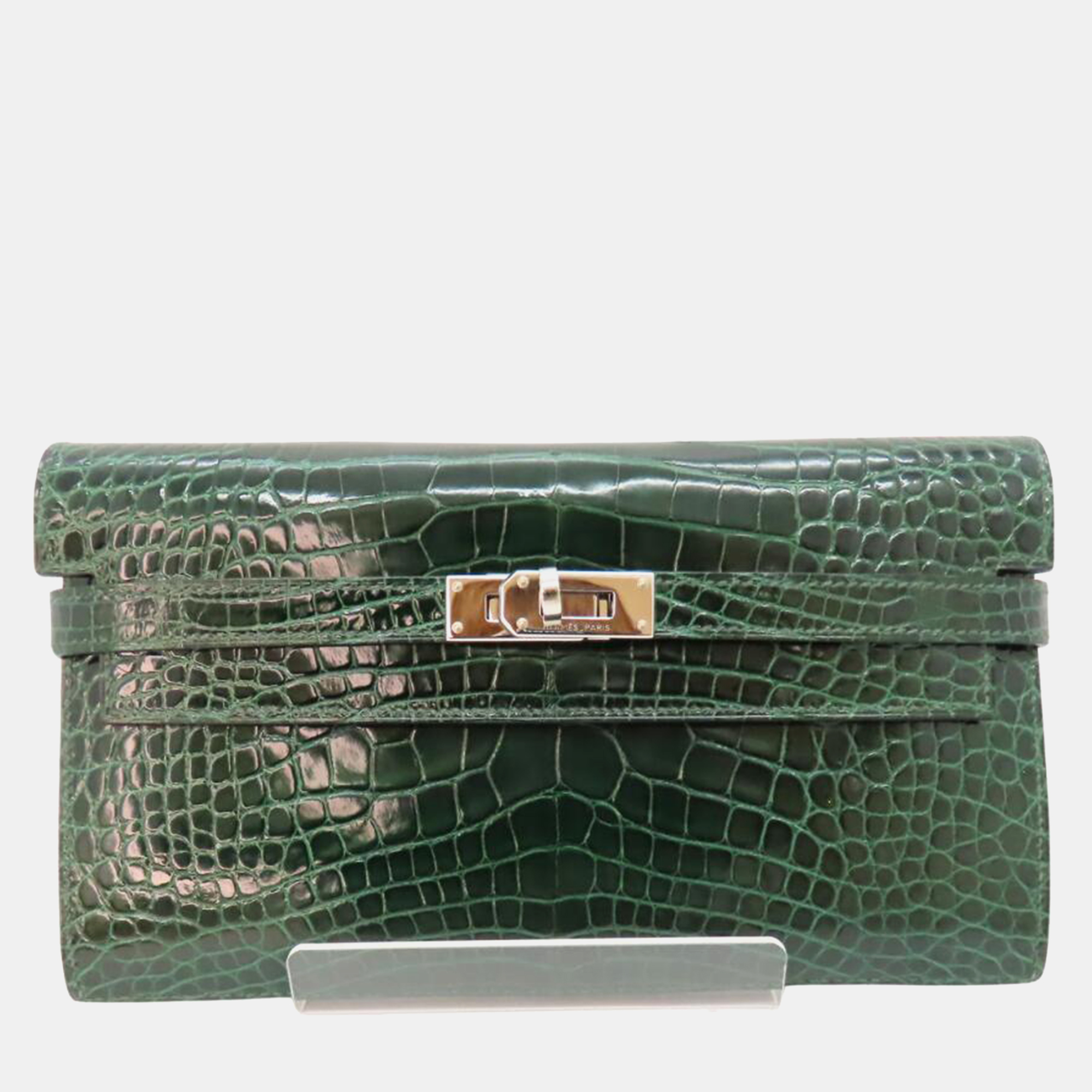 

Hermes Green Alligator Leather Kelly Wallet