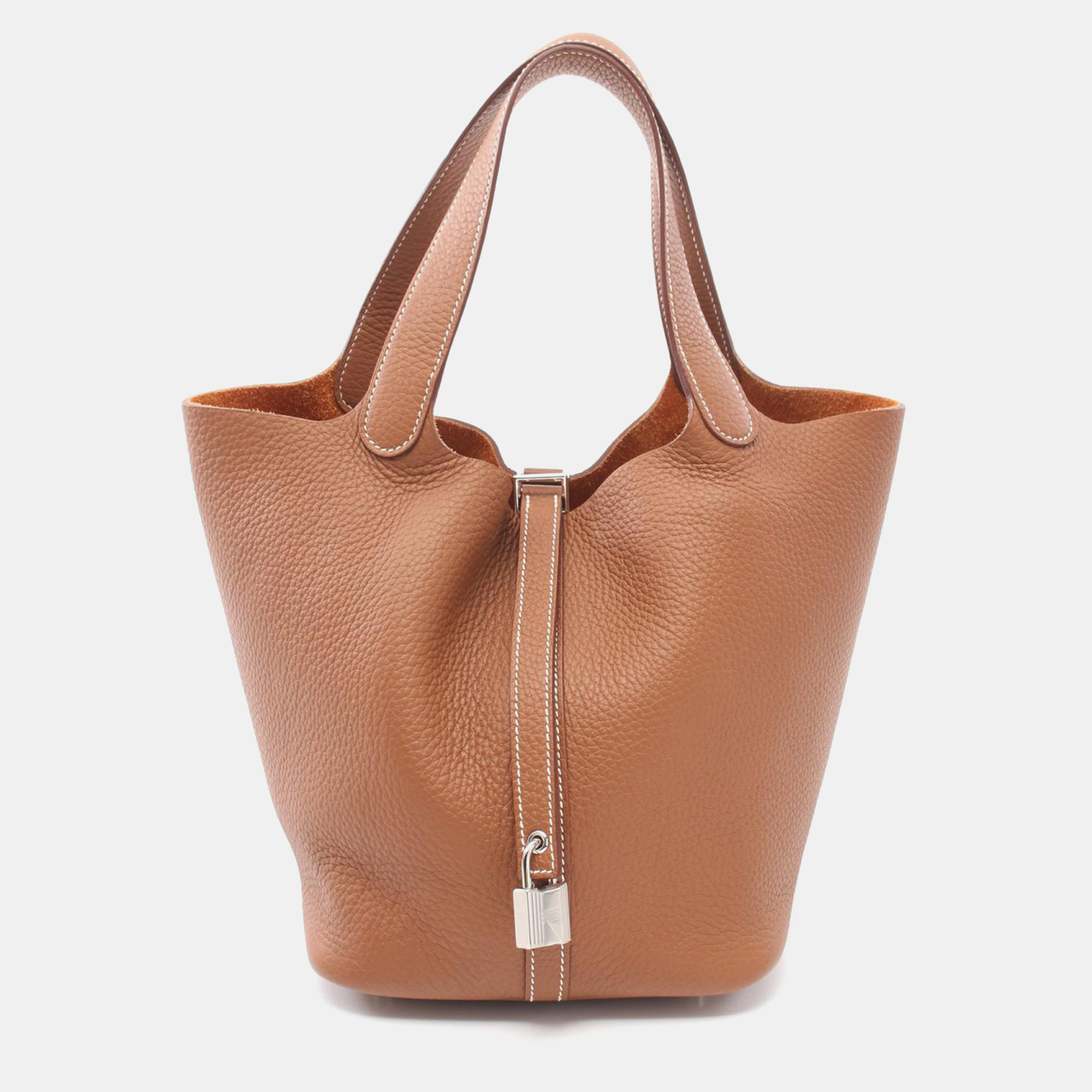 

Hermes Brown Leather Picotin Lock MM Tote Bag