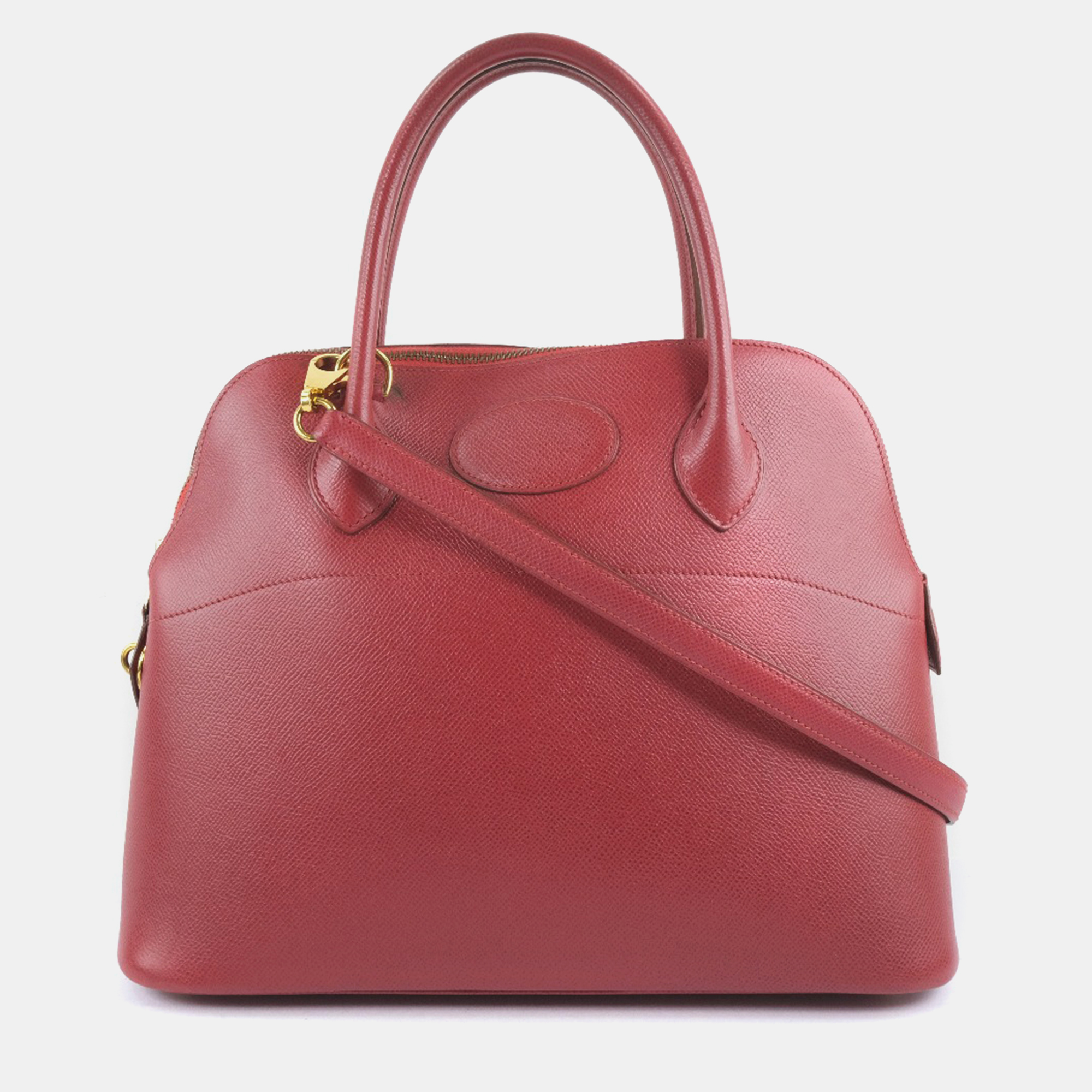 

Hermes Red Leather Bolide 31 Tote Bag