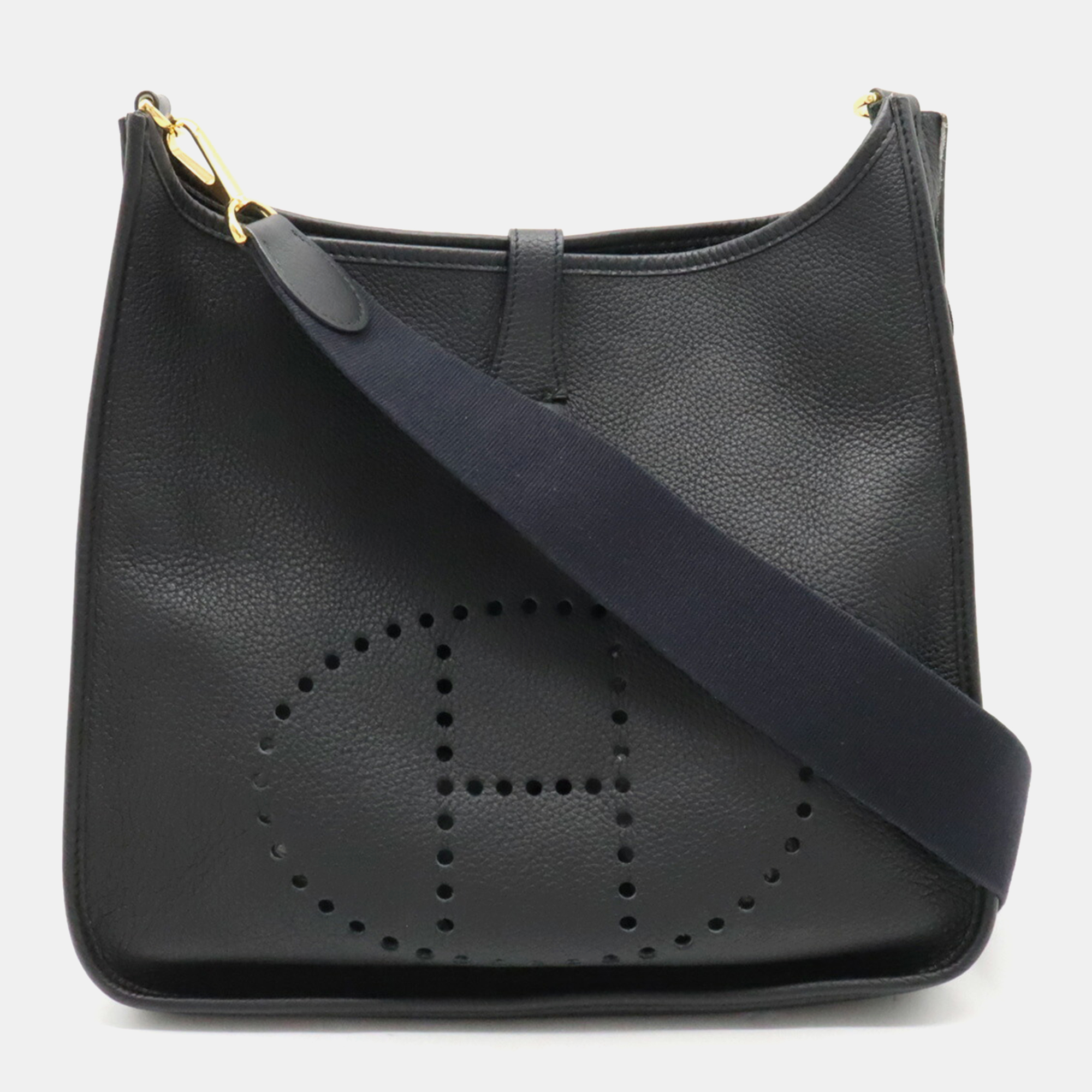 

Hermes Black Leather Evelyne I GM Shoulder Bag