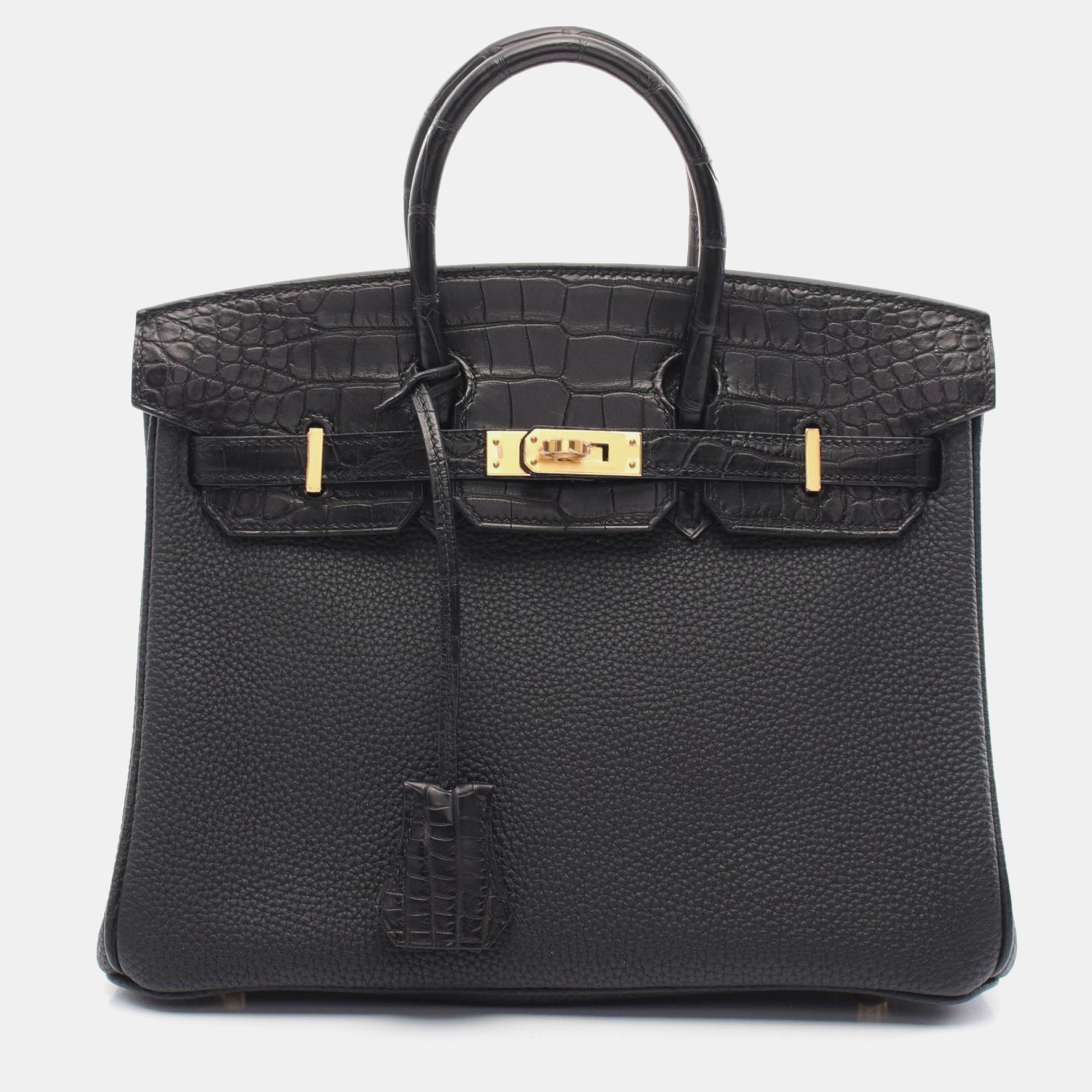 

Hermes Birkin 25 Touch Handbag Togo Alligator, Black