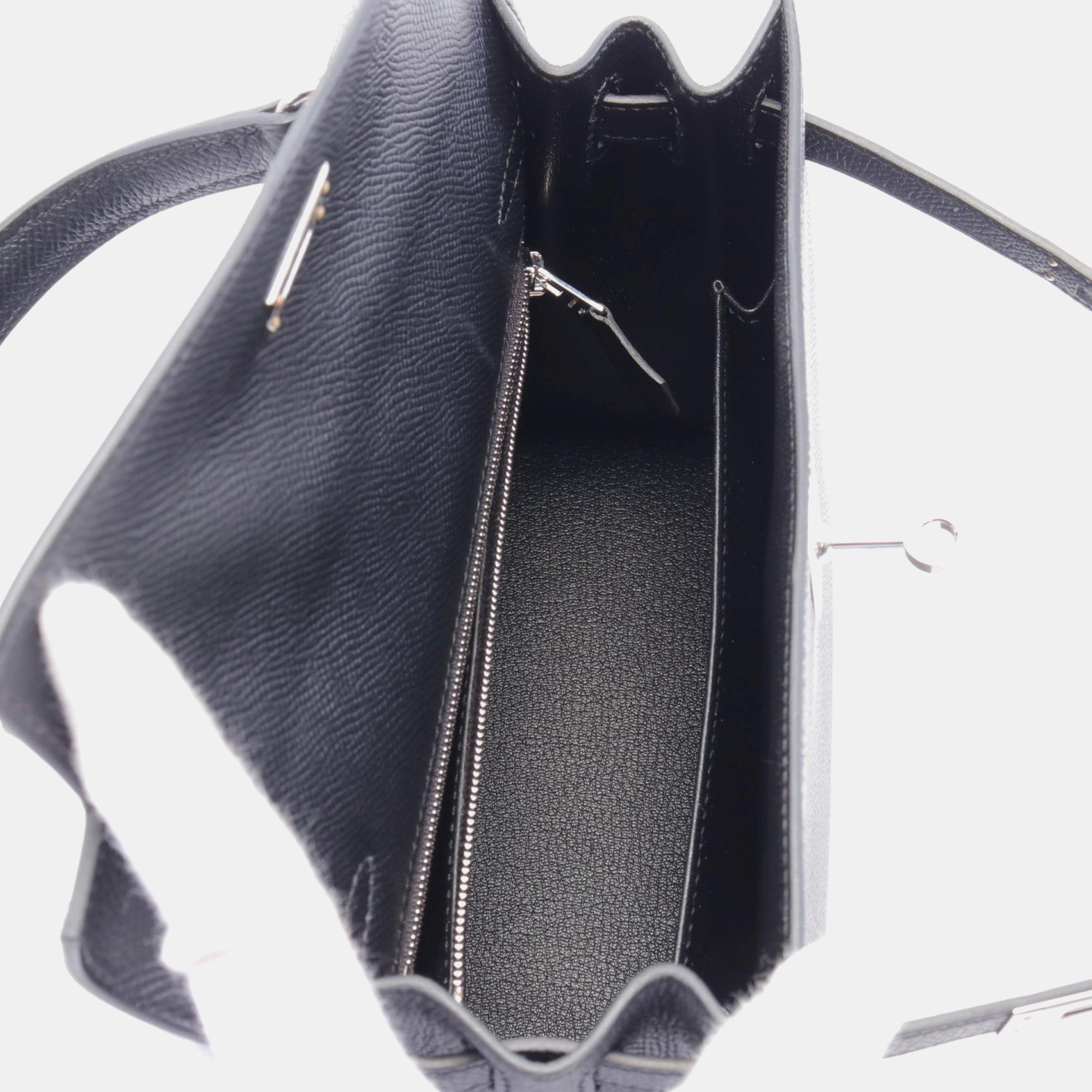 Hermes Black Leather Kelly 25 Tote Bag 3